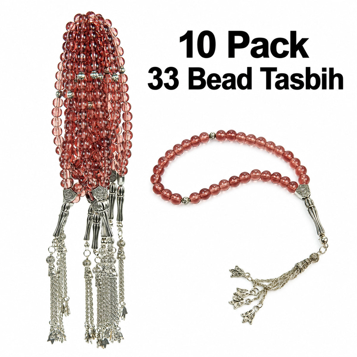 10 Pack 33 Bead Tasbih Prayer Beads – Hajj & Umrah Gift Set