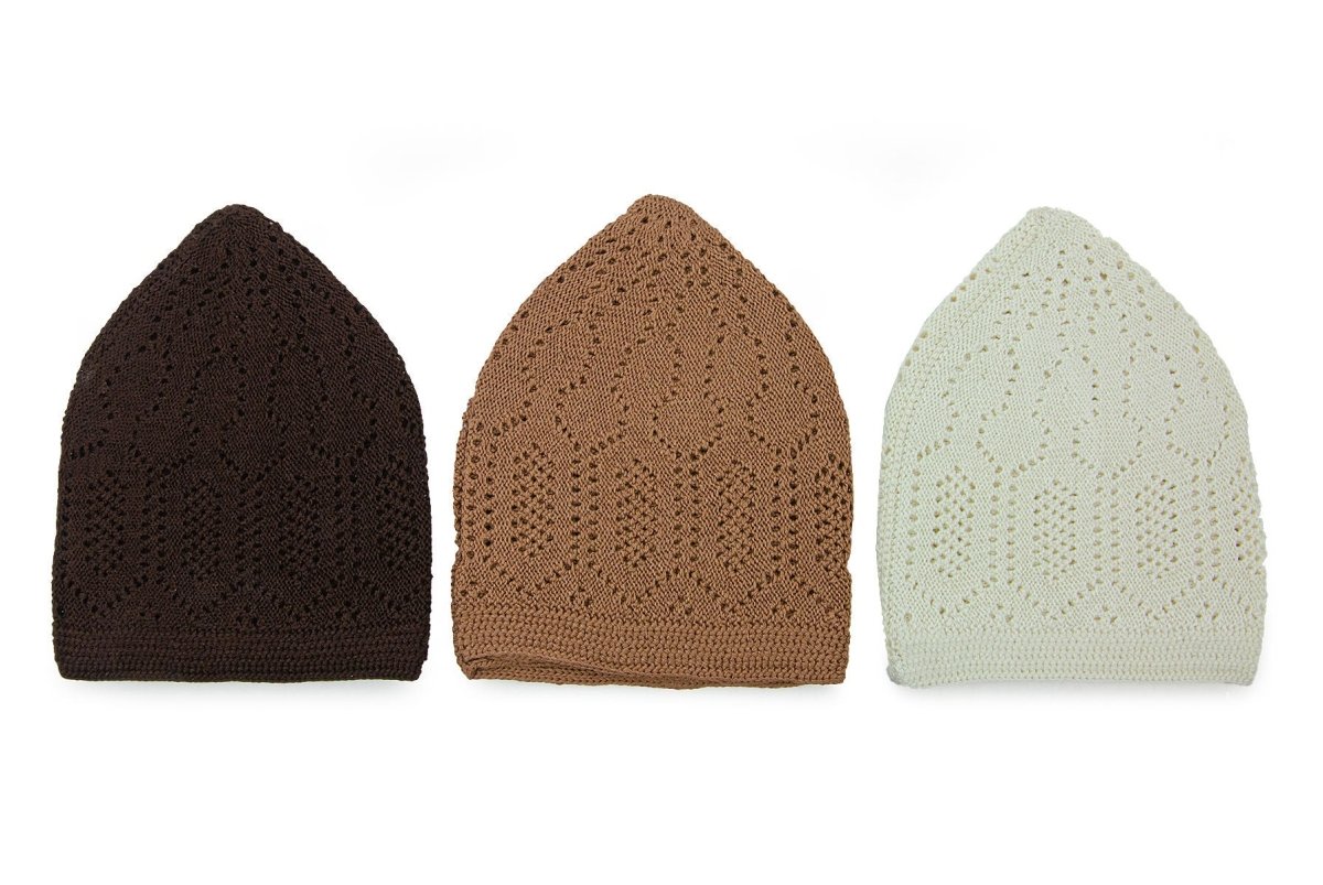 10 - Pack Muslim Kufi Hat & Prayer Cap | Taqiyah | Takke | Peci | Islamic Skullcaps - ihvan
