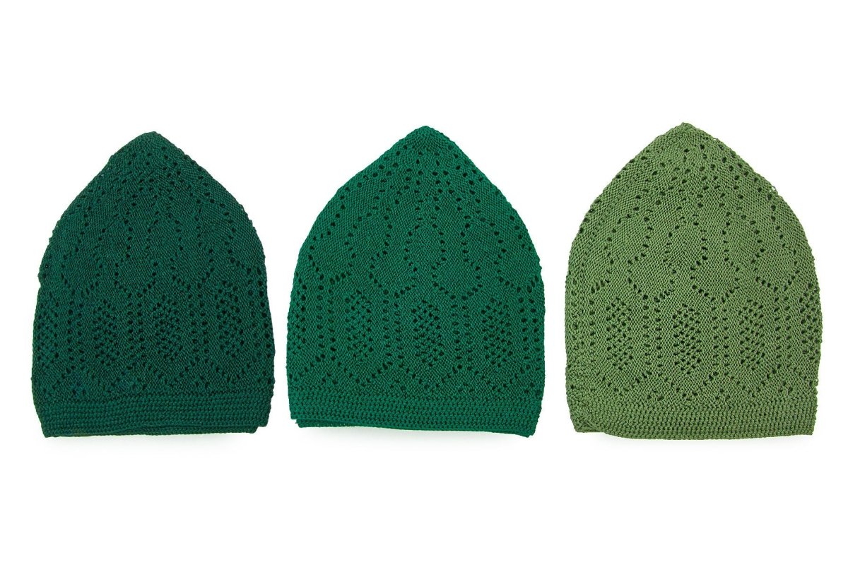 10 - Pack Muslim Kufi Hat & Prayer Cap | Taqiyah | Takke | Peci | Islamic Skullcaps - ihvan