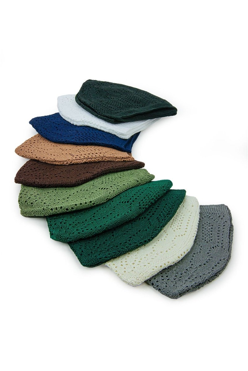 10 - Pack Muslim Kufi Hat & Prayer Cap | Taqiyah | Takke | Peci | Islamic Skullcaps - ihvan