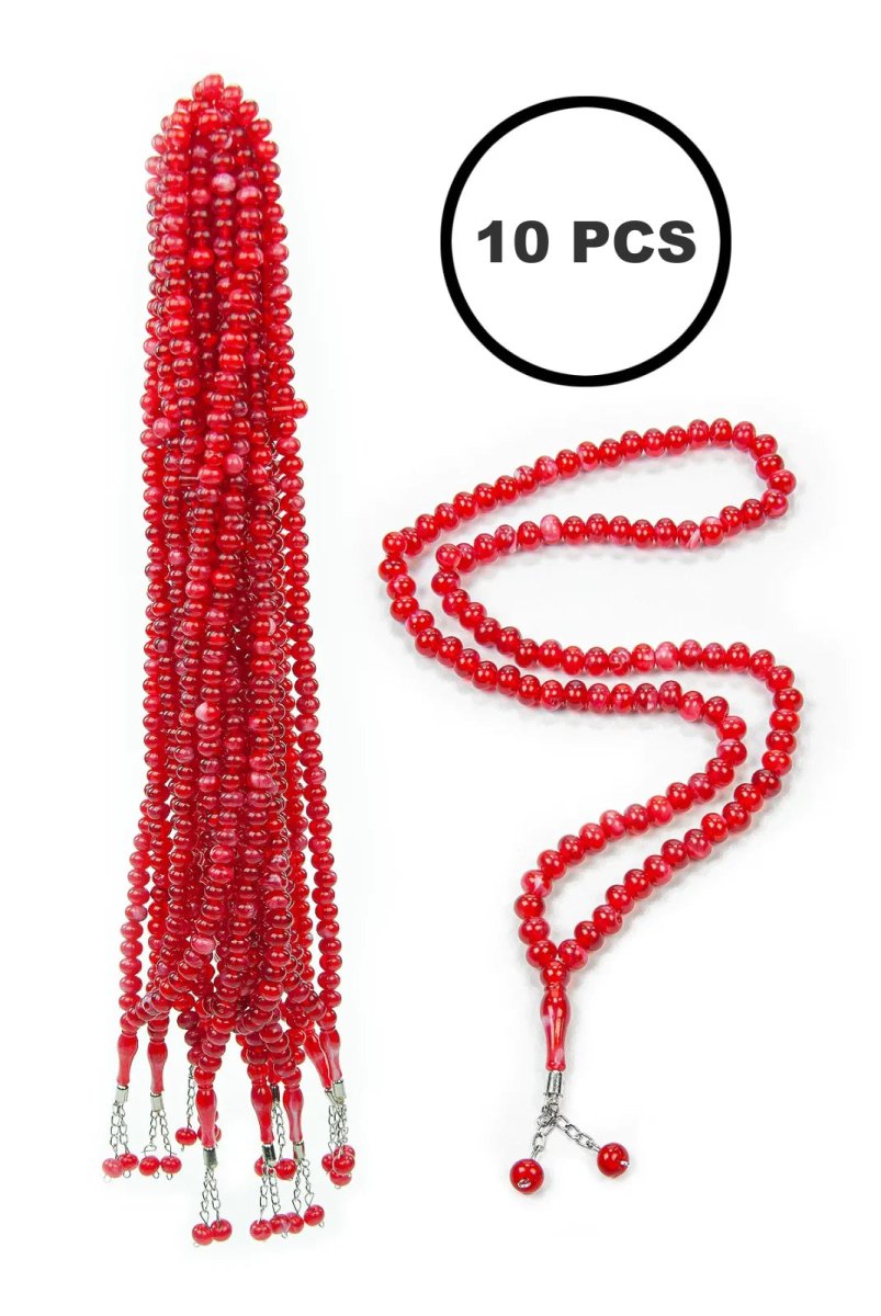 10 - Piece Muslim Prayer Beads Set | 99 - Bead Tasbih, Rosary & Misbaha with Traditional Design - ihvan