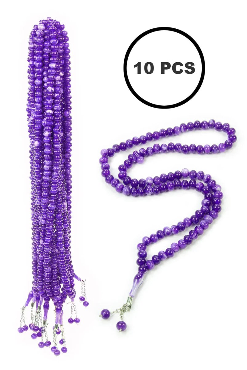 10 - Piece Muslim Prayer Beads Set | 99 - Bead Tasbih, Rosary & Misbaha with Traditional Design - ihvan