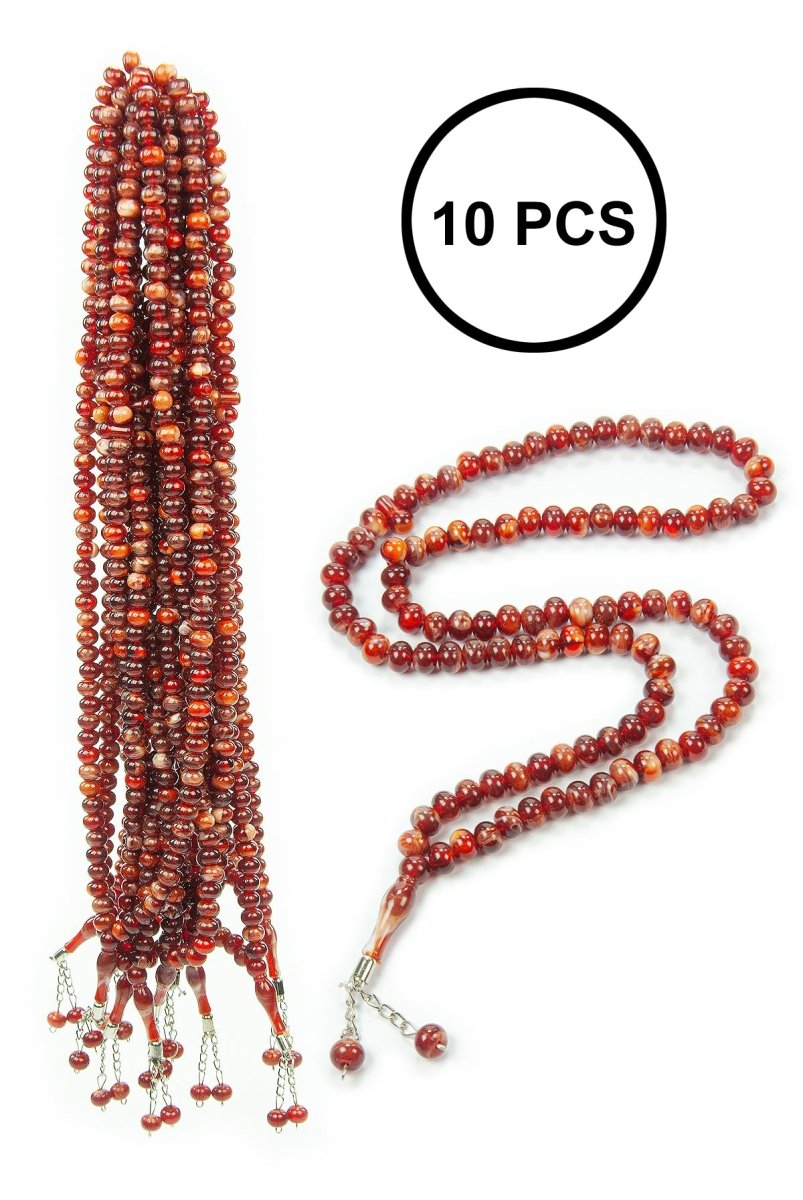 10 - Piece Muslim Prayer Beads Set | 99 - Bead Tasbih, Rosary & Misbaha with Traditional Design - ihvan