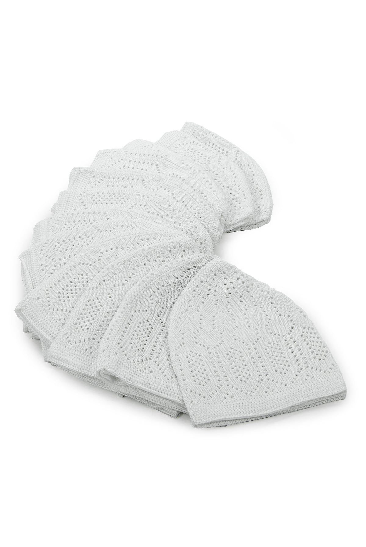 Muslim Kufi Hats for Men, Taqiya, Takke, Peci, Islamic Caps, Ramadan Eid Islamic Gifts, White, Standart Size, Pack of 12 - ihvan