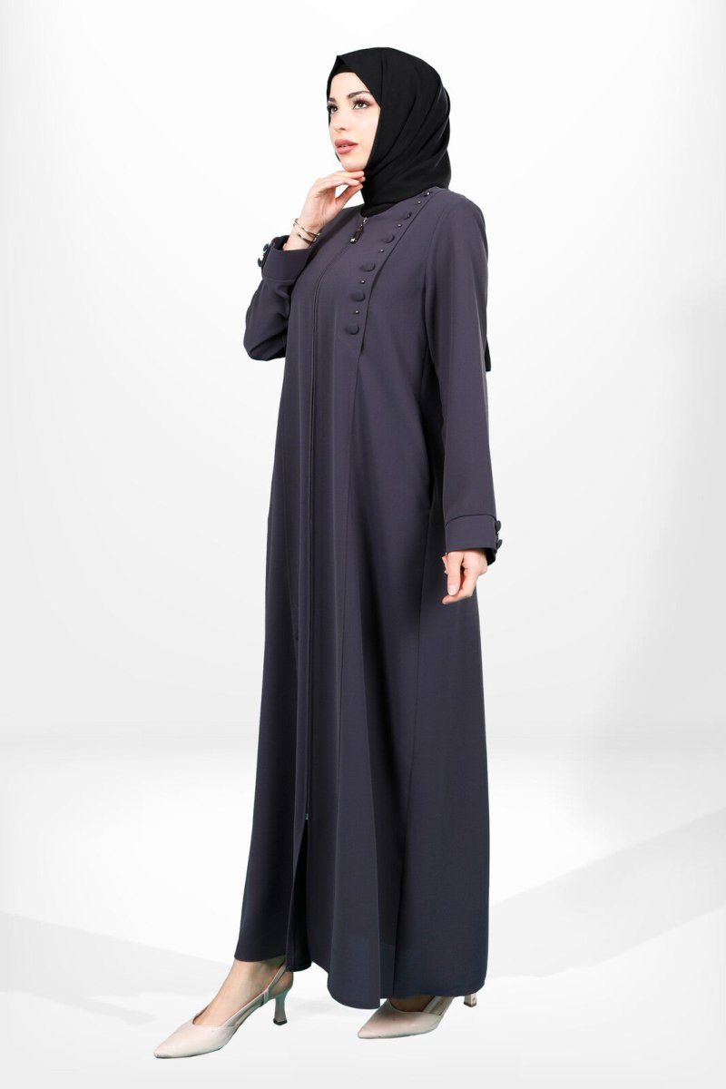 3962 Anthracite Hijab Abaya - ihvan