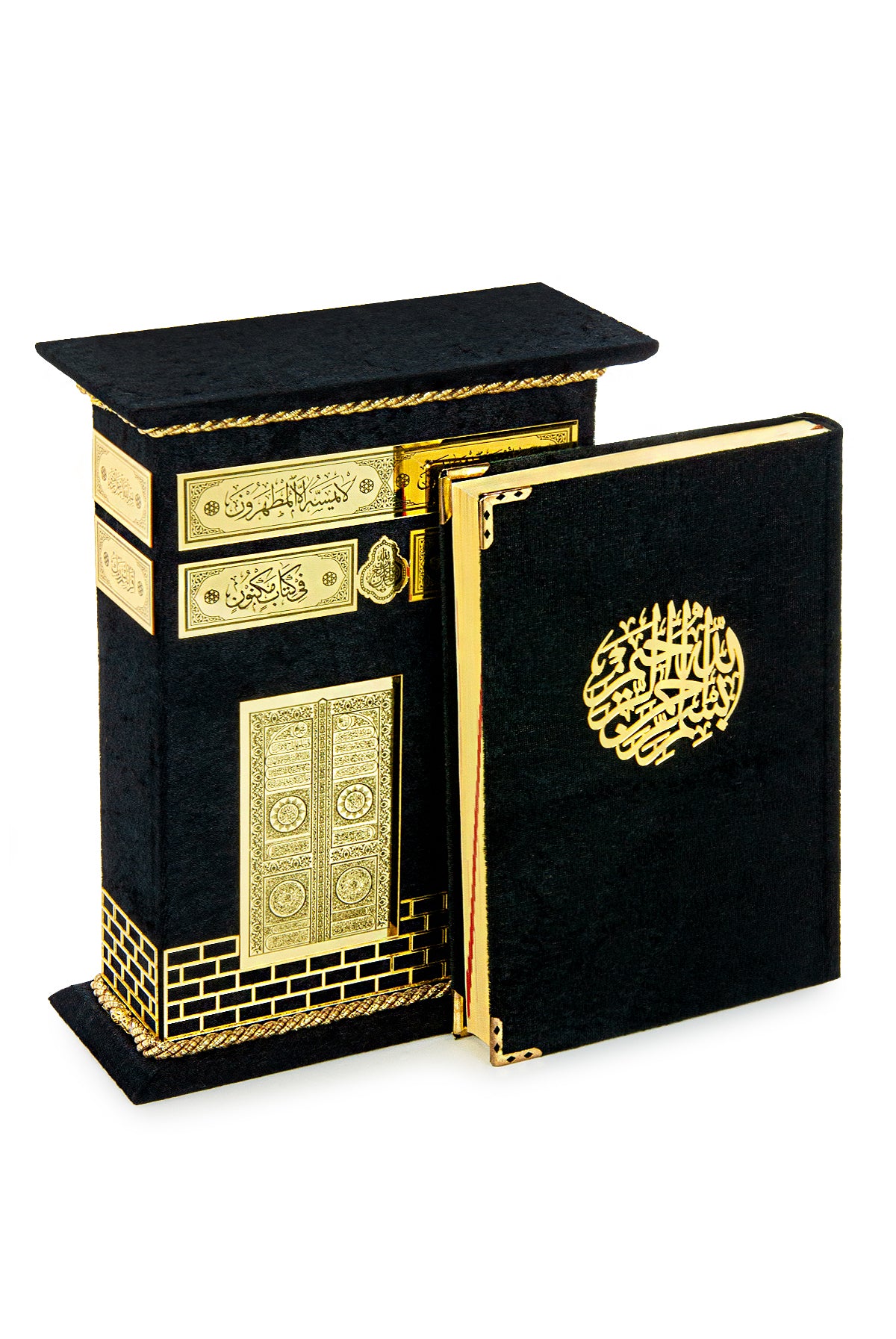 Luxury Velvet Quran Set | Personalized Quran | Elegant Premium Box | Quran Black & White