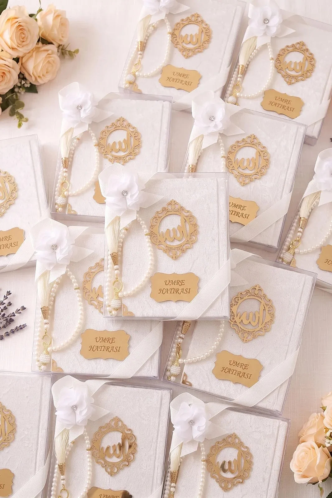 5-Pack Personalized Velvet Yaseen Book Gift Set with 99-Bead Tasbih & Gift Box