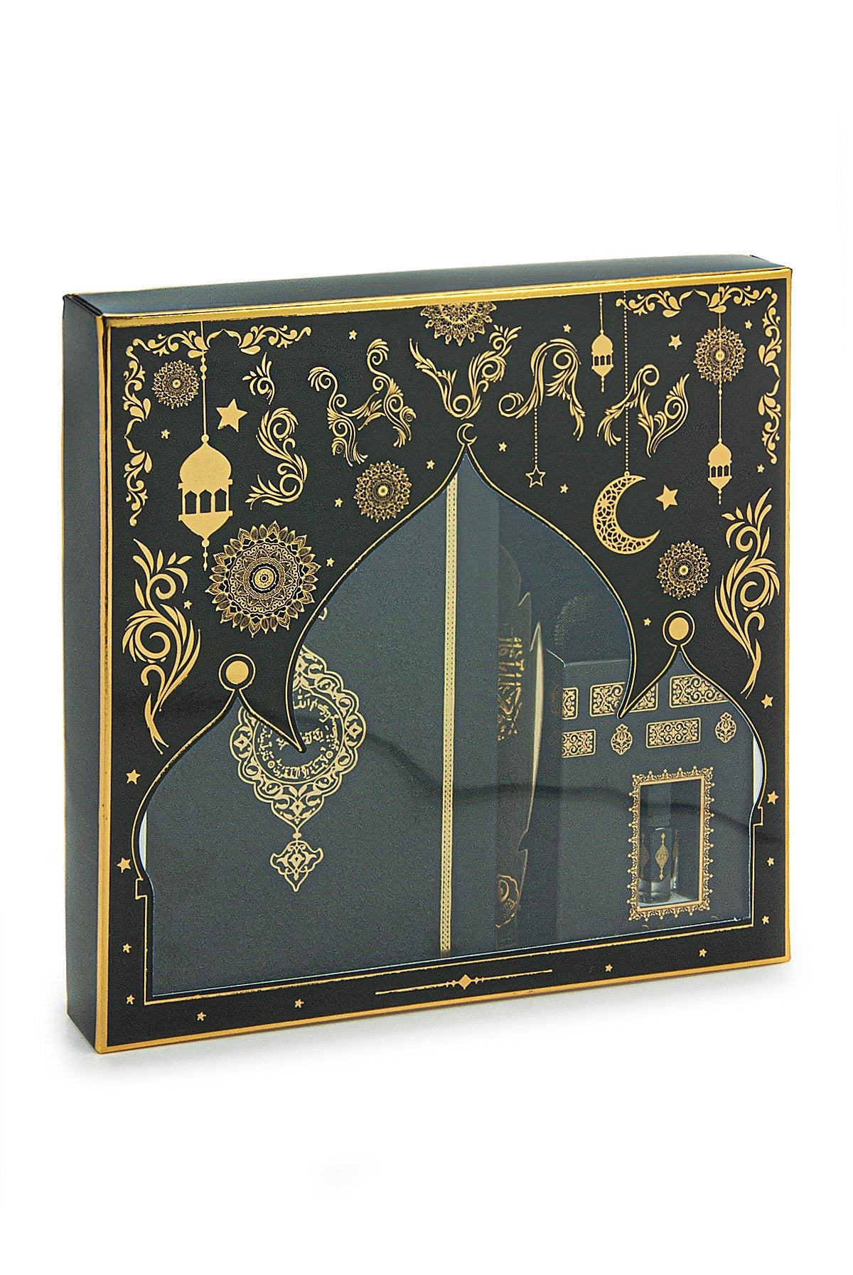 Arabic Language Holy Quran Set, Medina Script, Thermo Leather Cover, Muslim Gift, Ramadan Gift, Eid Islamic Gift, Black - ihvan