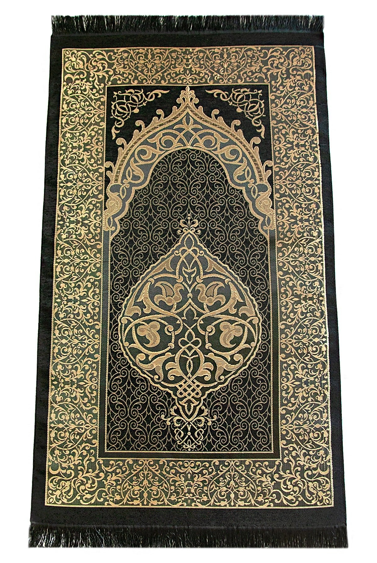 Black Islamic Prayer Gift Set | Holy Quran, Prayer Rug, Erasable Pen & Prayer Accessories - Ihvan