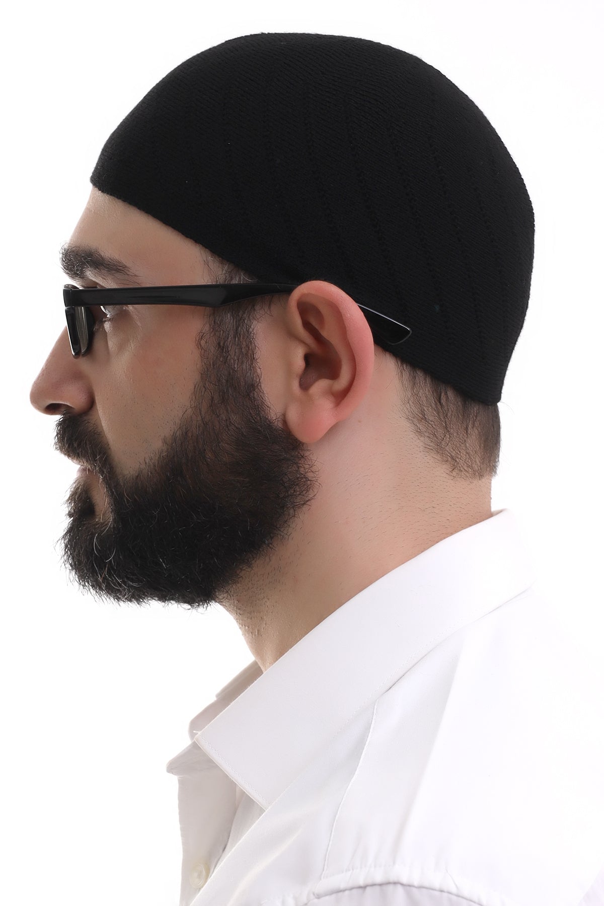 Muslim Men’s Black Knit Kufi Hat & Prayer Cap | Soft & Breathable Islamic Skullcap (Taqiyah) - Ihvan