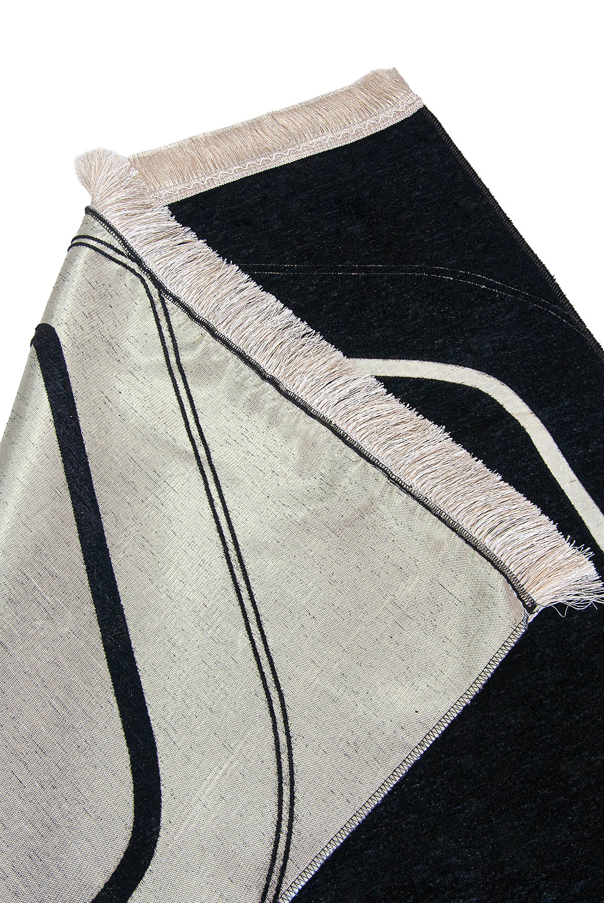 Elegant Black & White Muslim Prayer Rug Set for Couples | Sajadah | Janamaz - Ihvan