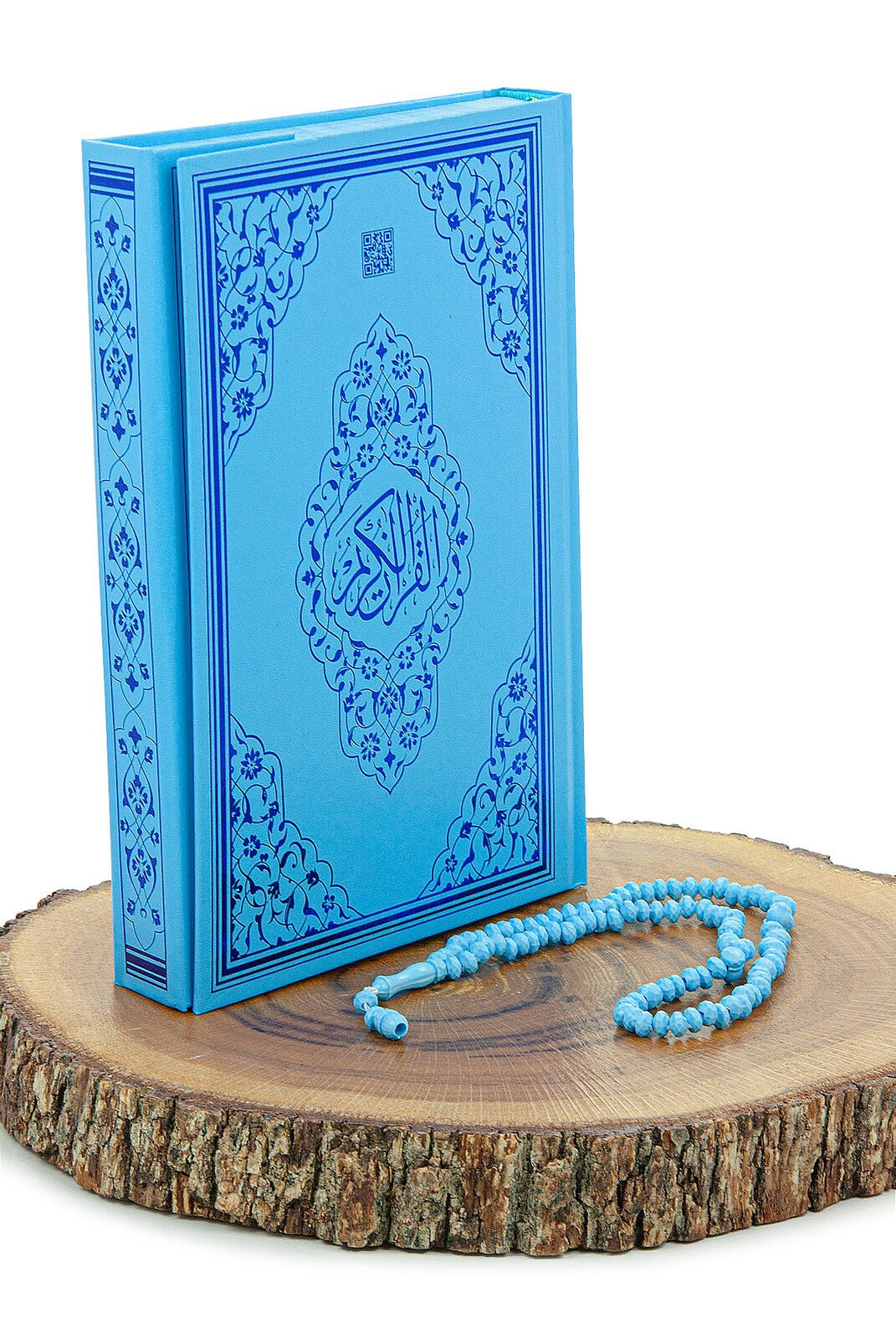 Blue Muslim Prayer Rug Set for Kids | Holy Quran, Tasbih, Mat & Worship Bag - Ihvan