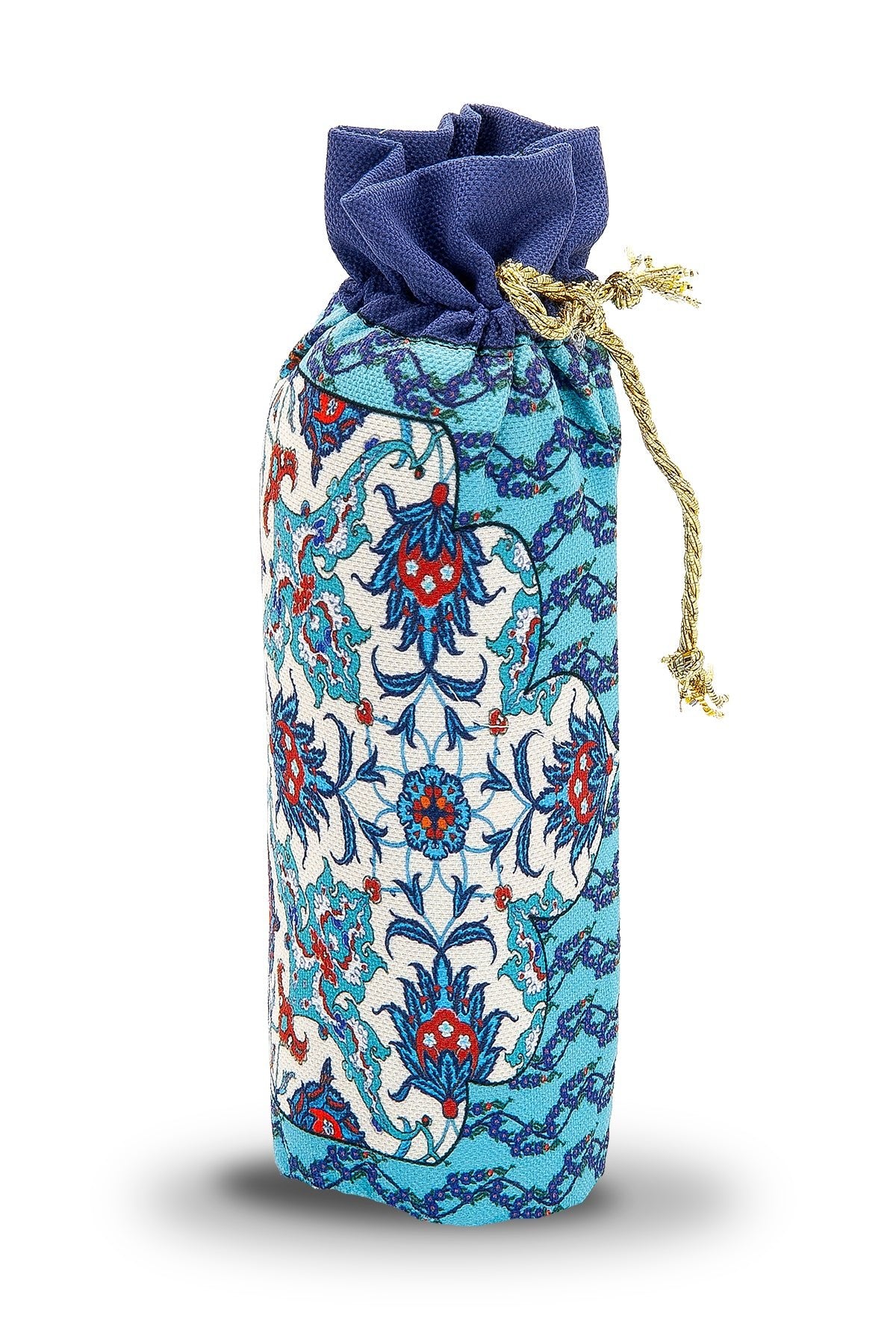 Silky Portable Blue Muslim Prayer Rug Set (Sajadah | Travel Bag) - Ihvan