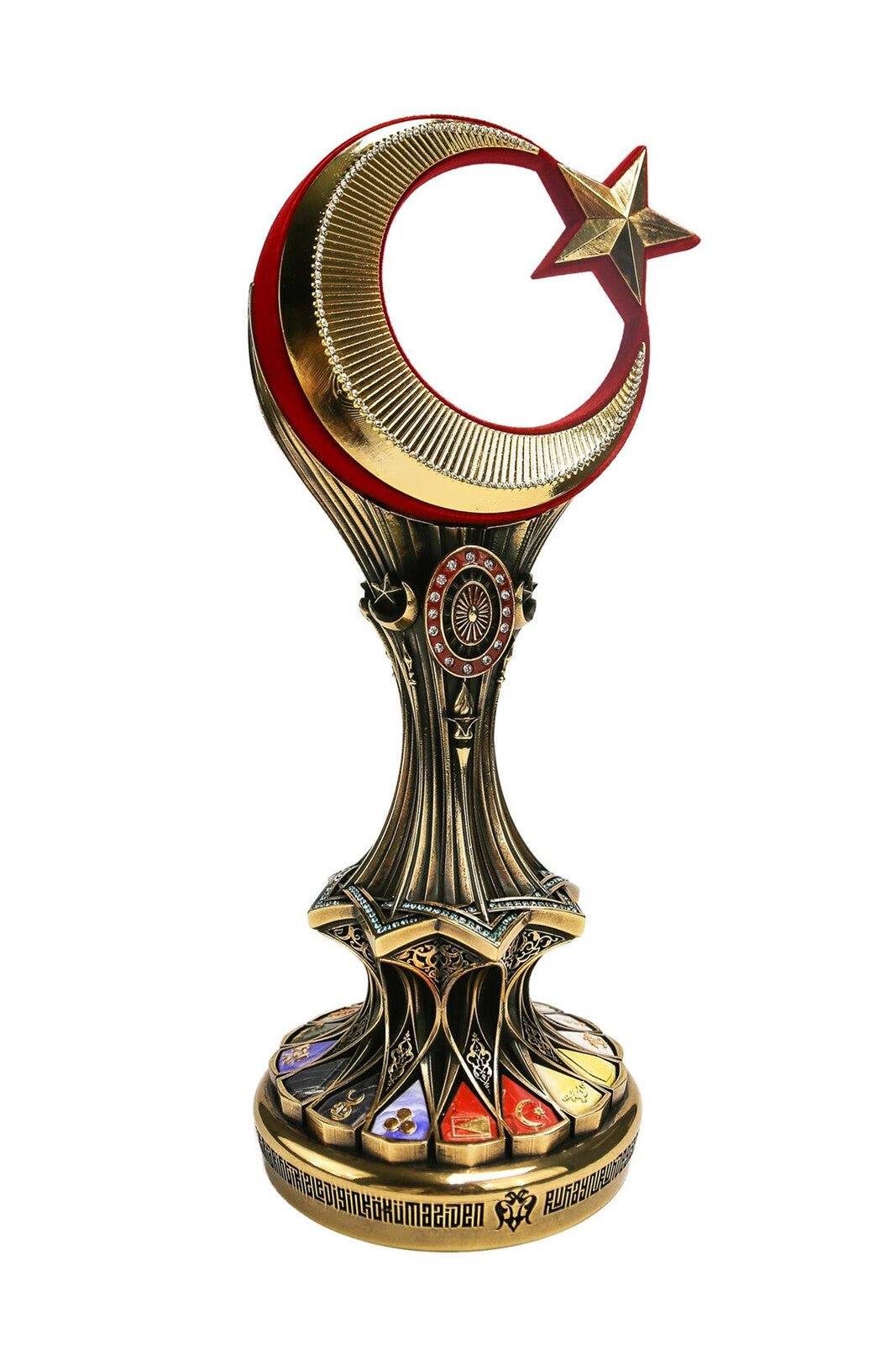 Elegant Crescent & Star Turkish Tabletop Figurine | Ottoman Style Collectible Home Decor Gift - Ihvan