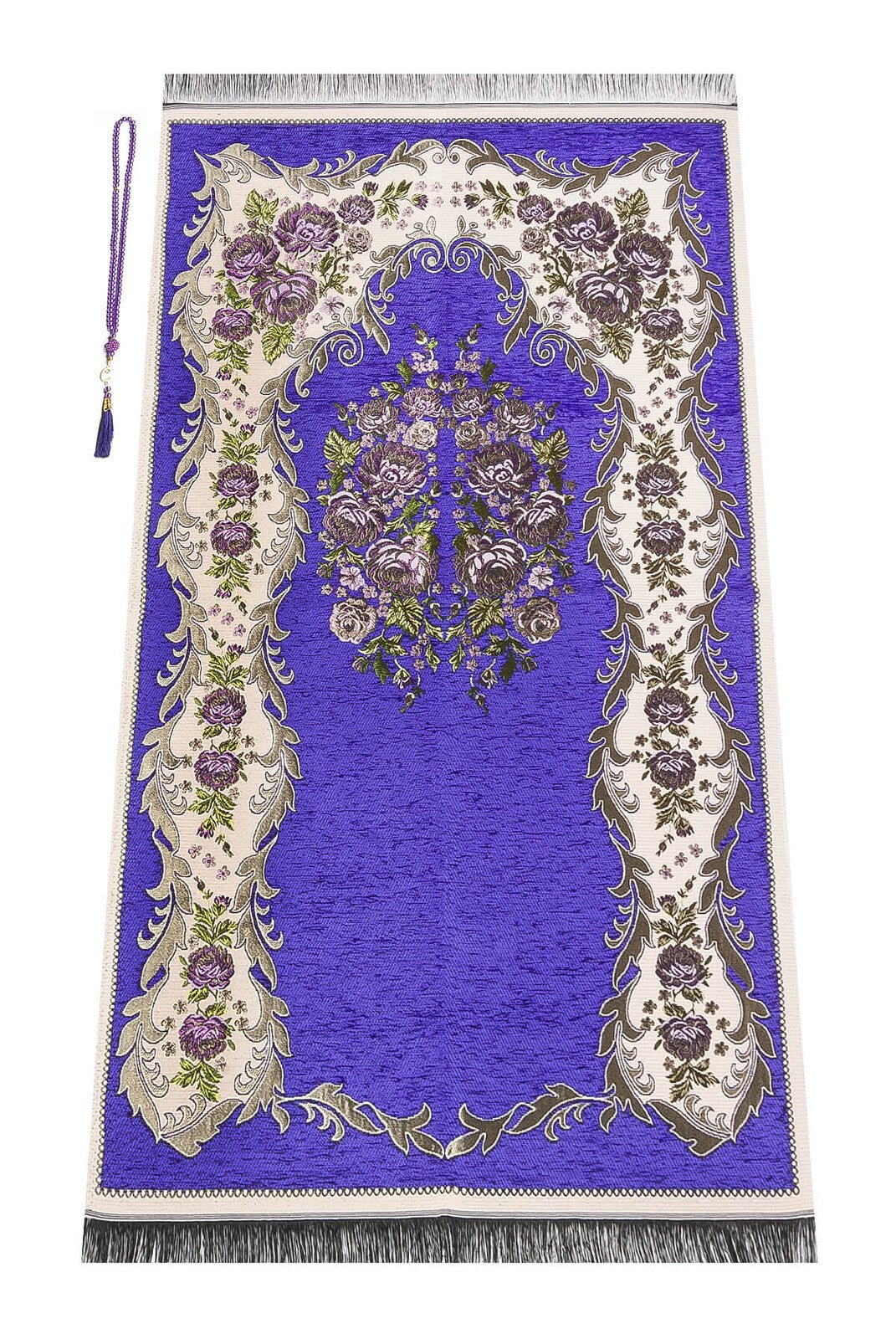 Purple Islamic Prayer Gift Set | Quran & Prayer Rug & Tasbih & Velvet Box - Ihvan