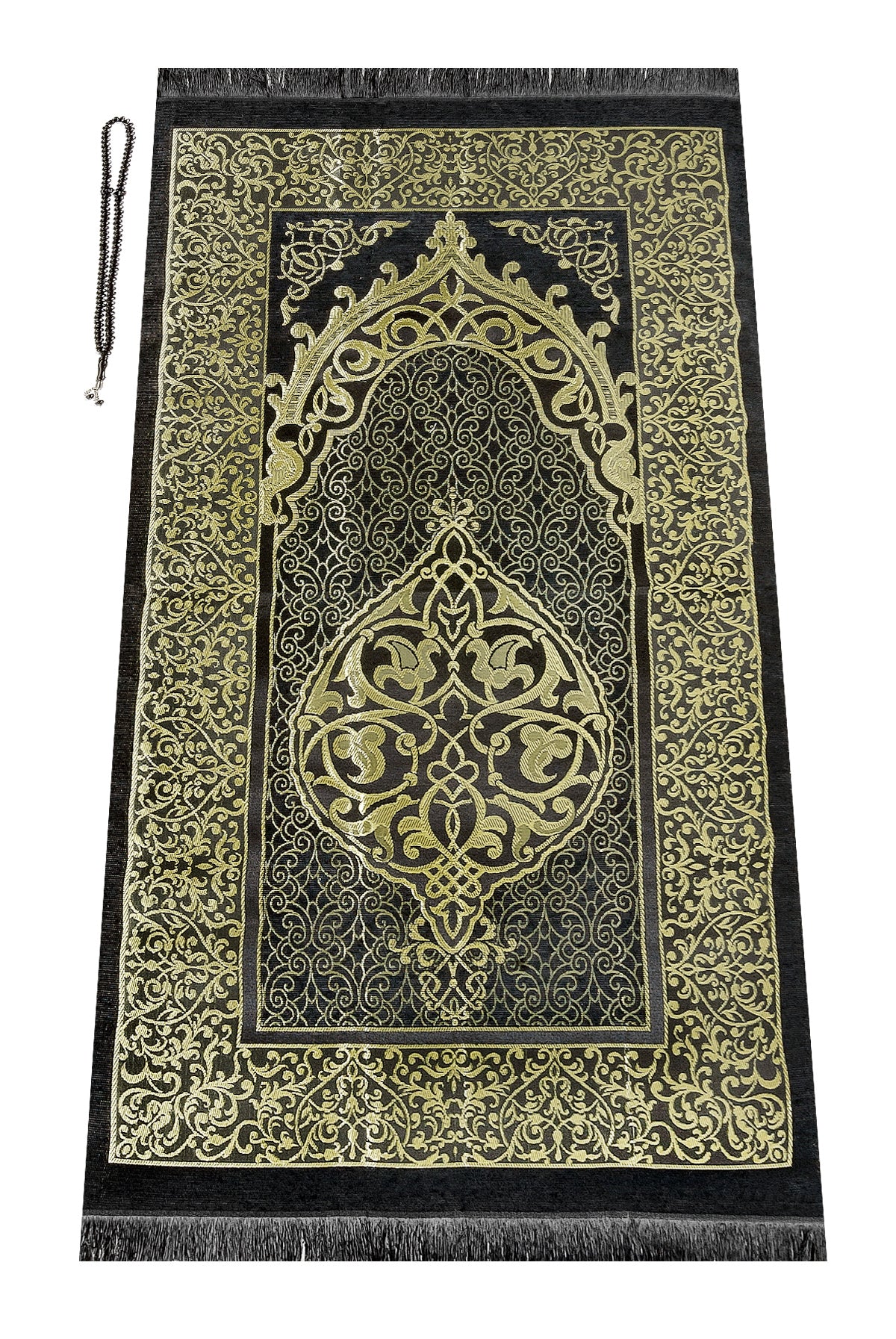 Elegant Velvet Muslim Prayer Rug Gift Set (Sajadah | Yaseen | Tasbih) - Ihvan