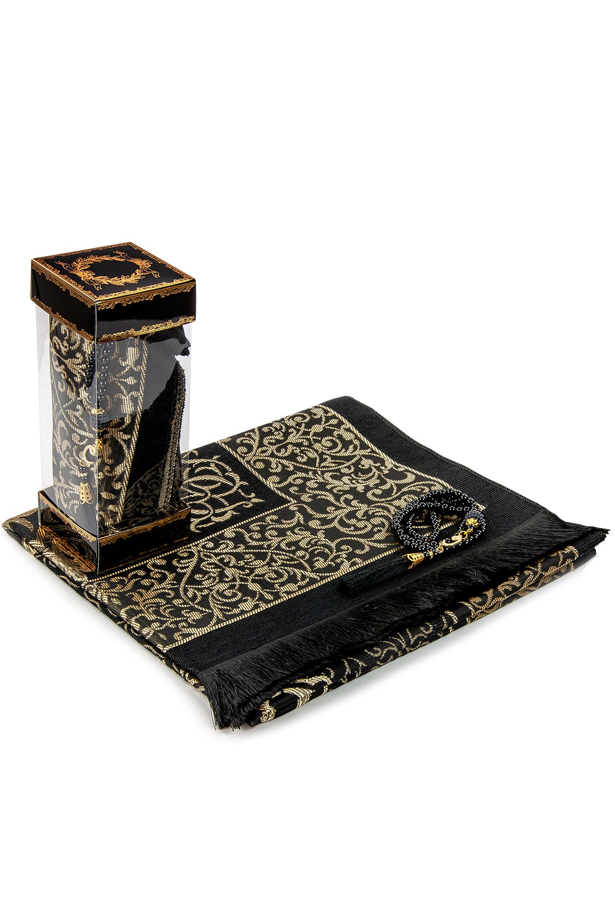 Elegant Muslim Prayer Rug Gift Set (Sajadah | Tasbih | Gift Box) - Ihvan