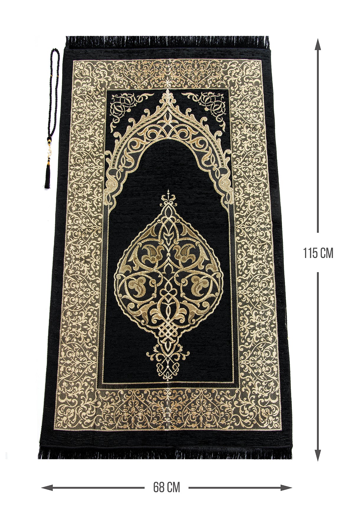 Exclusive Black Muslim Prayer Rug (Sajadah | Janamaz | Salah Mat) - Ihvan