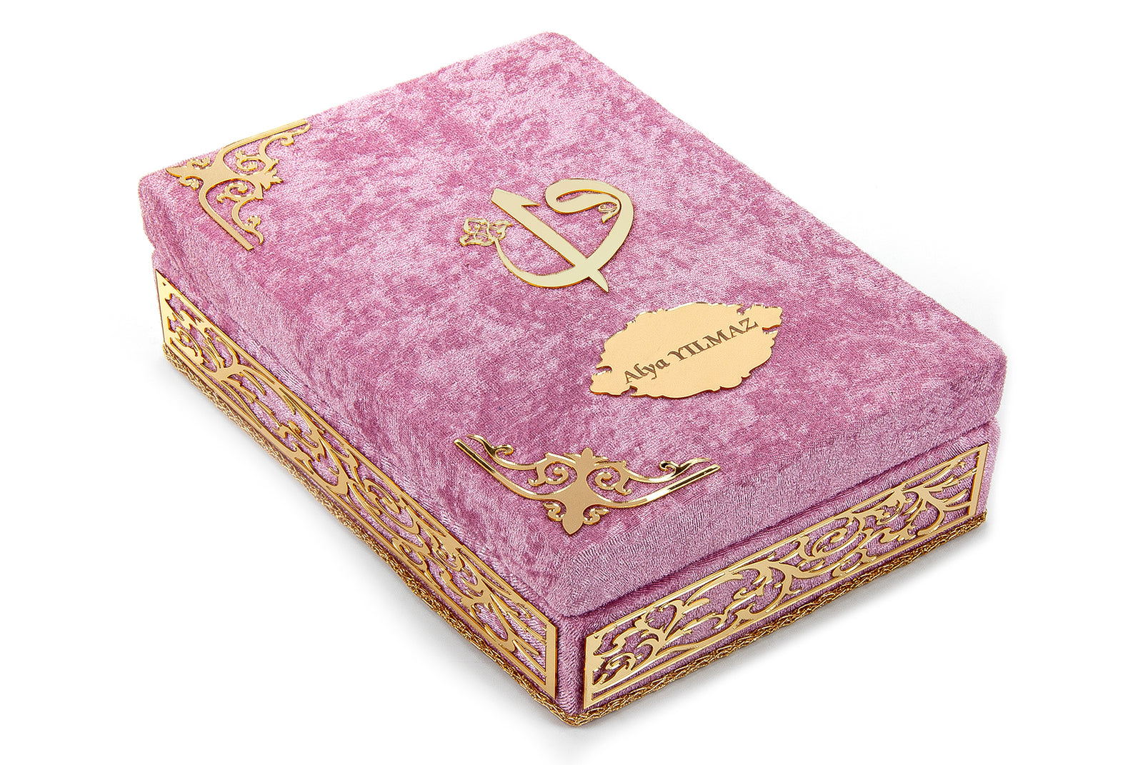 Velvet Covered Holy Quran and Prayer Beads with Decorative Box Set, Islamic Ramadan Eid Gifts - ihvan