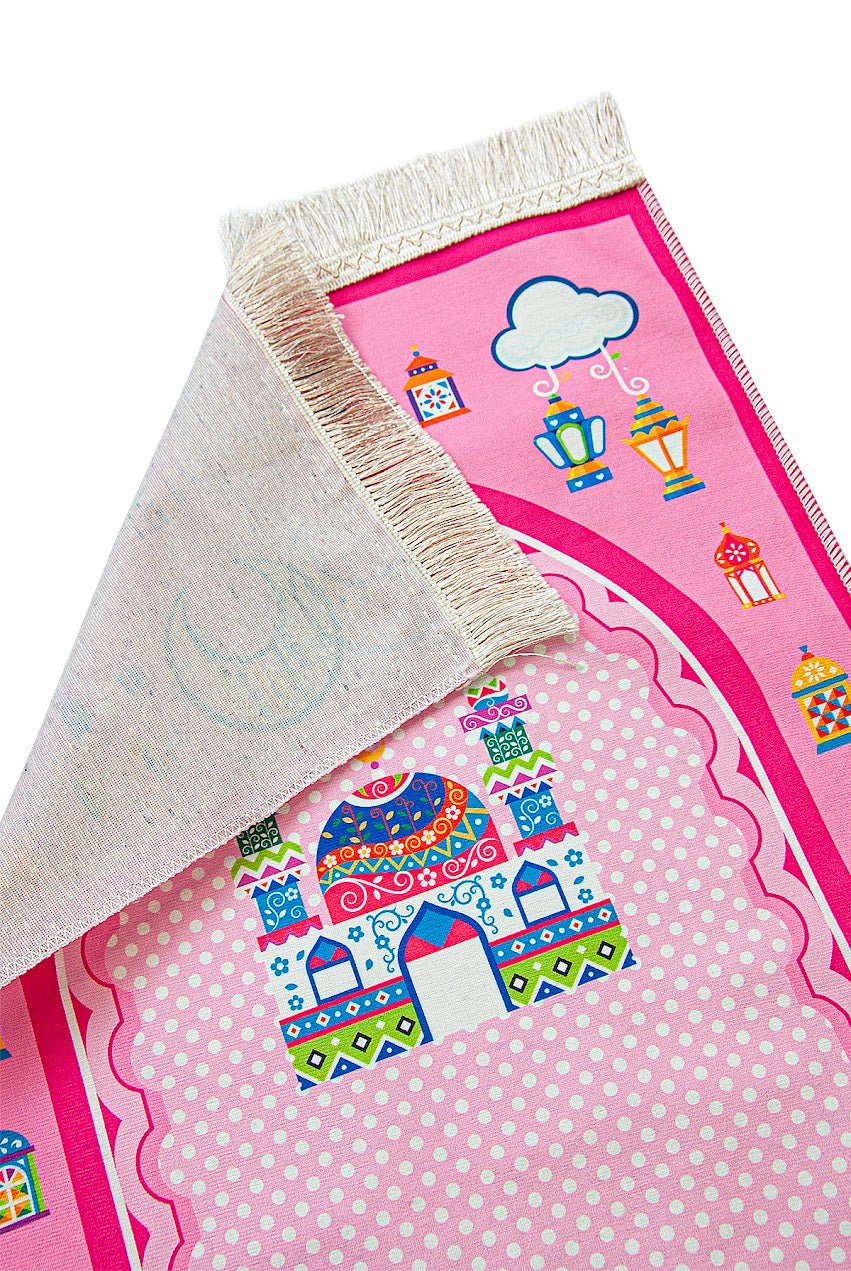 Quran Learning Set for Girls | Elif-Ba Book | Prayer Rug | Tasbih | Islamic Guide Book | Bag - Ihvan