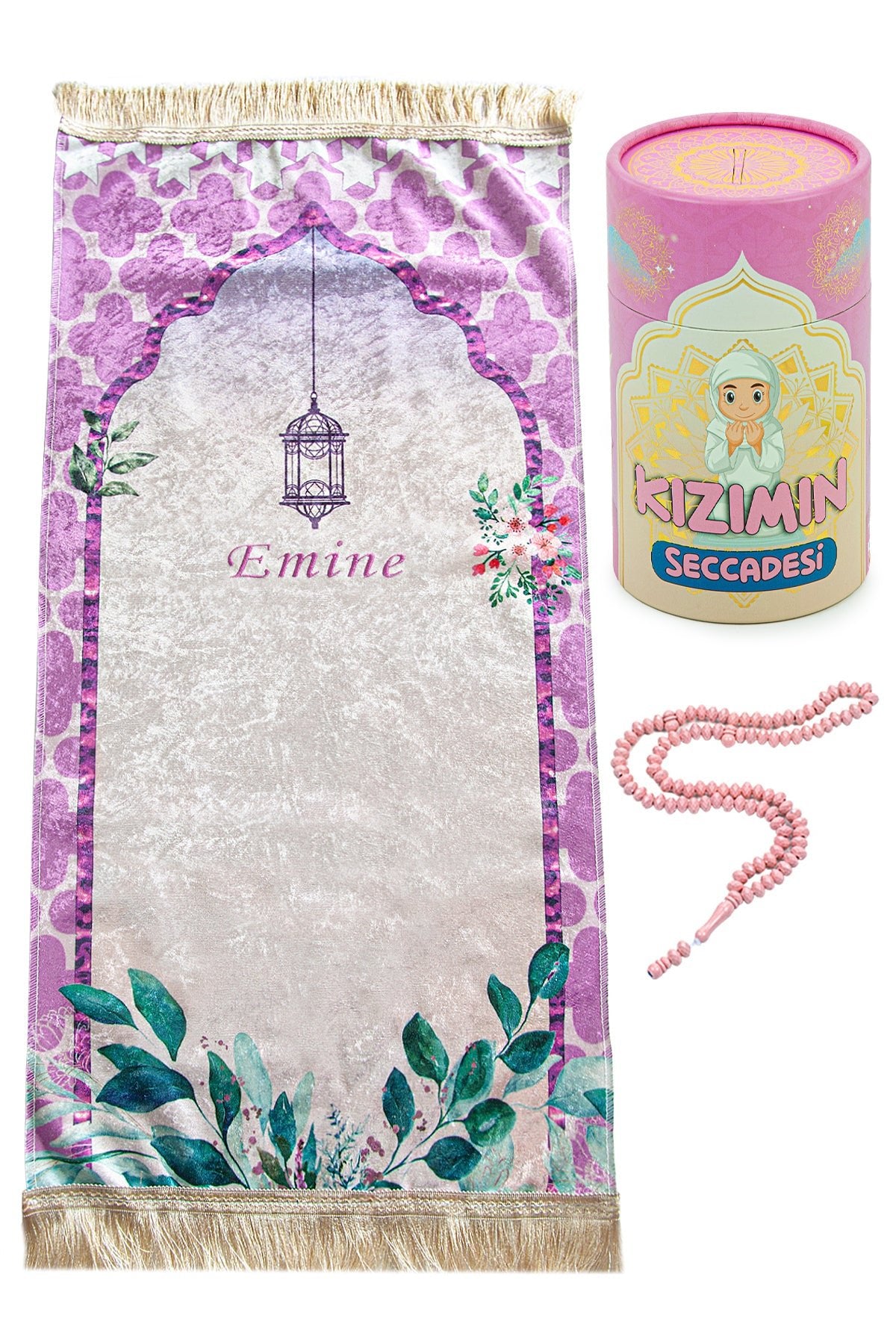 Muslim Prayer Rug Set for Kids | Sajadah (Janamaz) | Tasbih | Coin Bank - Ihvan