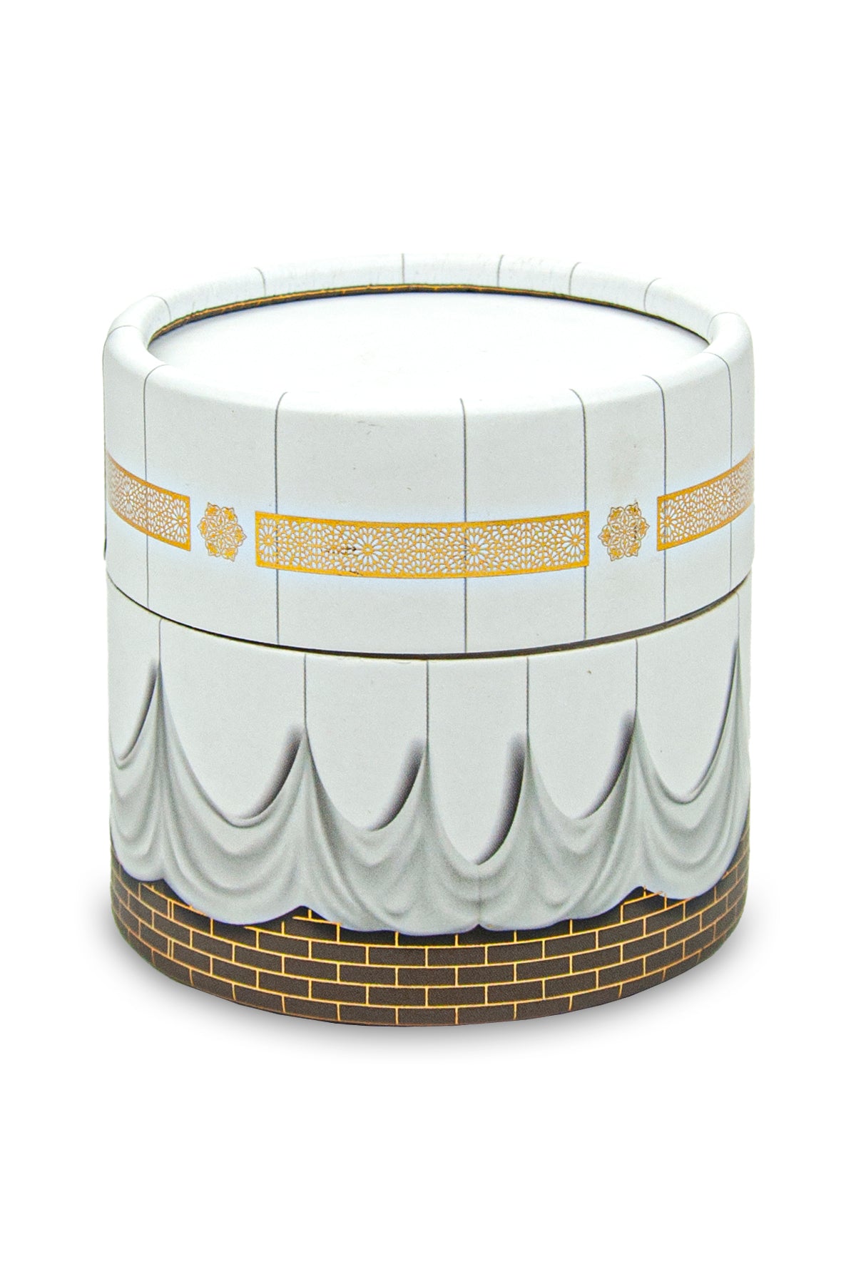 Velvet Covered Mini Quran & Prayer Beads Rosary with Kaaba Designed Cylinder Gift Box, Ramadan & Eid Gift - ihvan