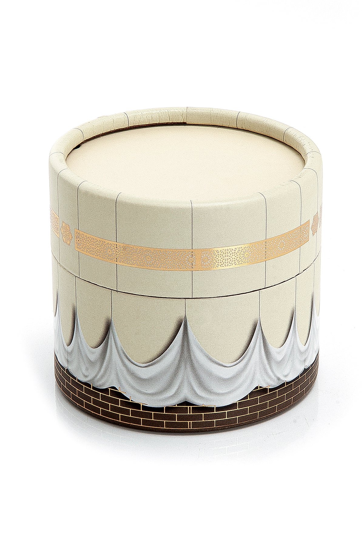 Velvet Covered Mini Quran & Prayer Beads Rosary with Kaaba Designed Cylinder Gift Box, Ramadan & Eid Gift - ihvan