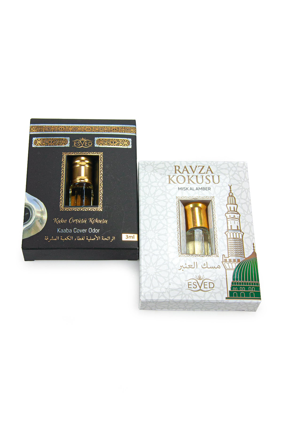 Kaaba & Ravza Essence Set | Islamic Fragrance Duo for Prayer & Gifting | Alcohol-Free Slim Roll-Ons - Ihvan