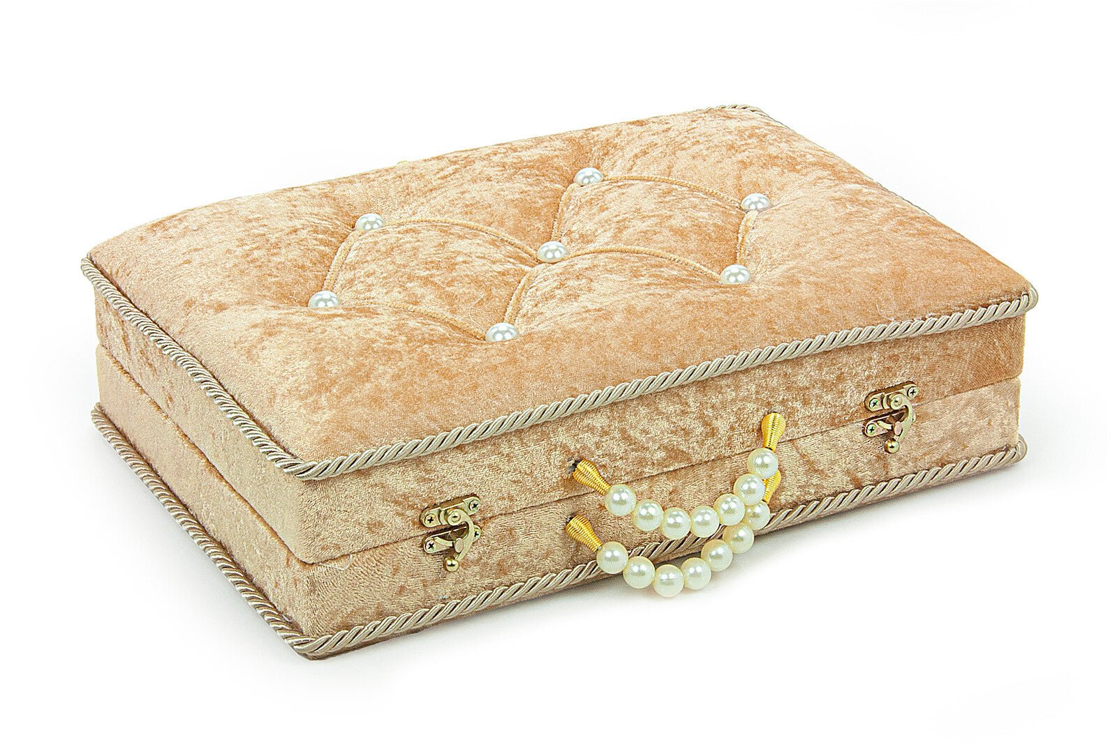 Luxury Gold Bride Quran Gift Set | Velvet Box & & Holy Quran & Prayer Rug - Ihvan