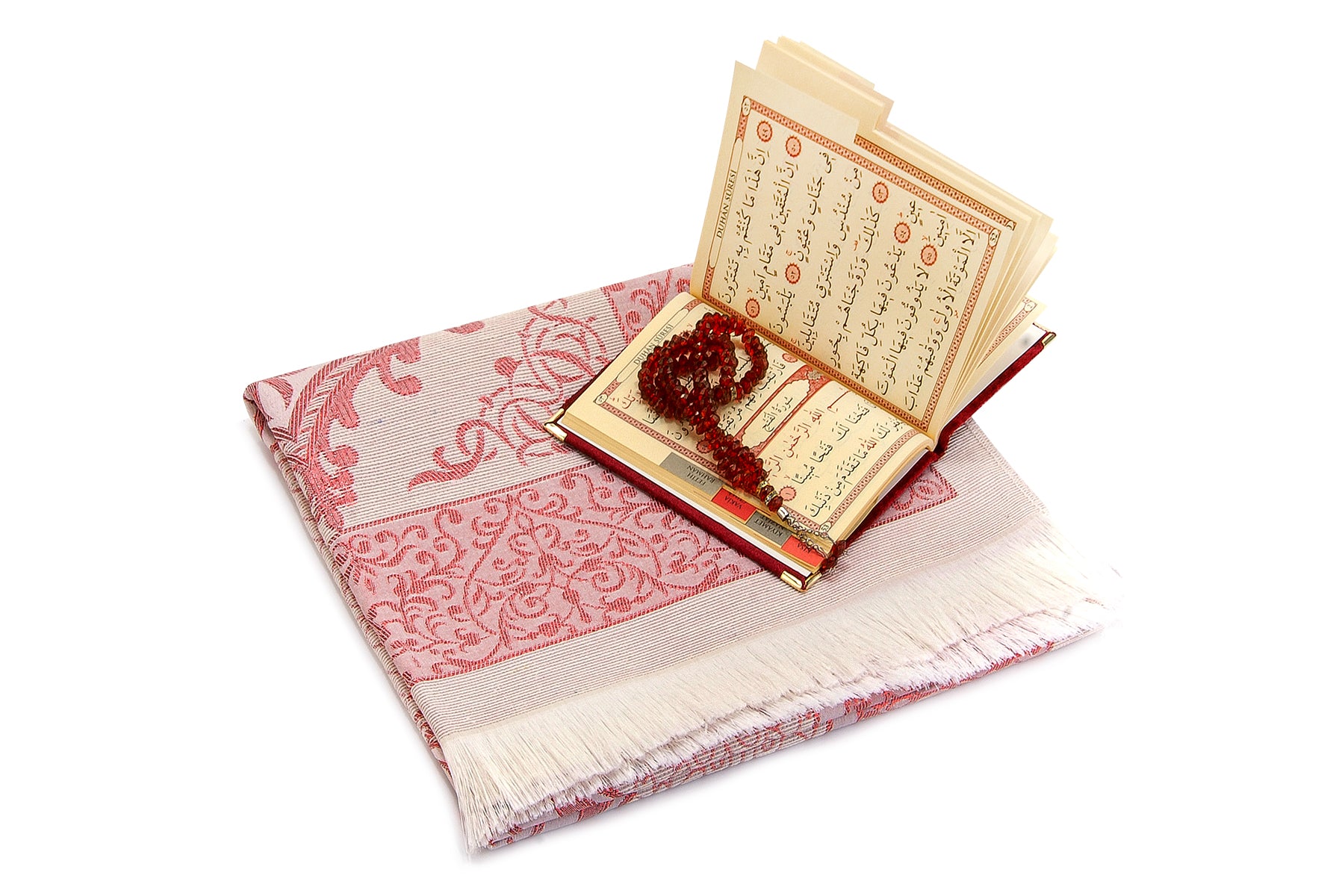 Luxury Taffeta Muslims Prayer Rug Gift Set (Sajadah | Yaseen | Tasbih - Ihvan