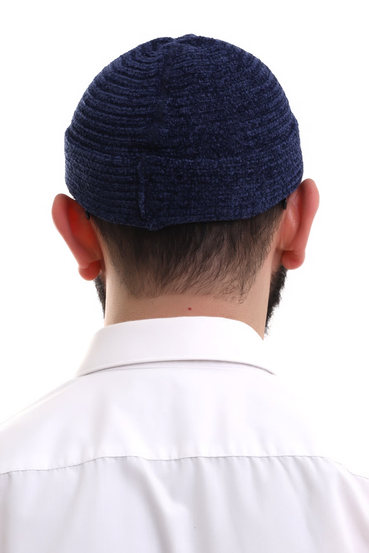 Muslim Men’s Folded Knit Navy Blue Kufi Hat | Prayer Cap | Soft & Breathable Islamic Skullcap (Taqiyah) - Ihvan