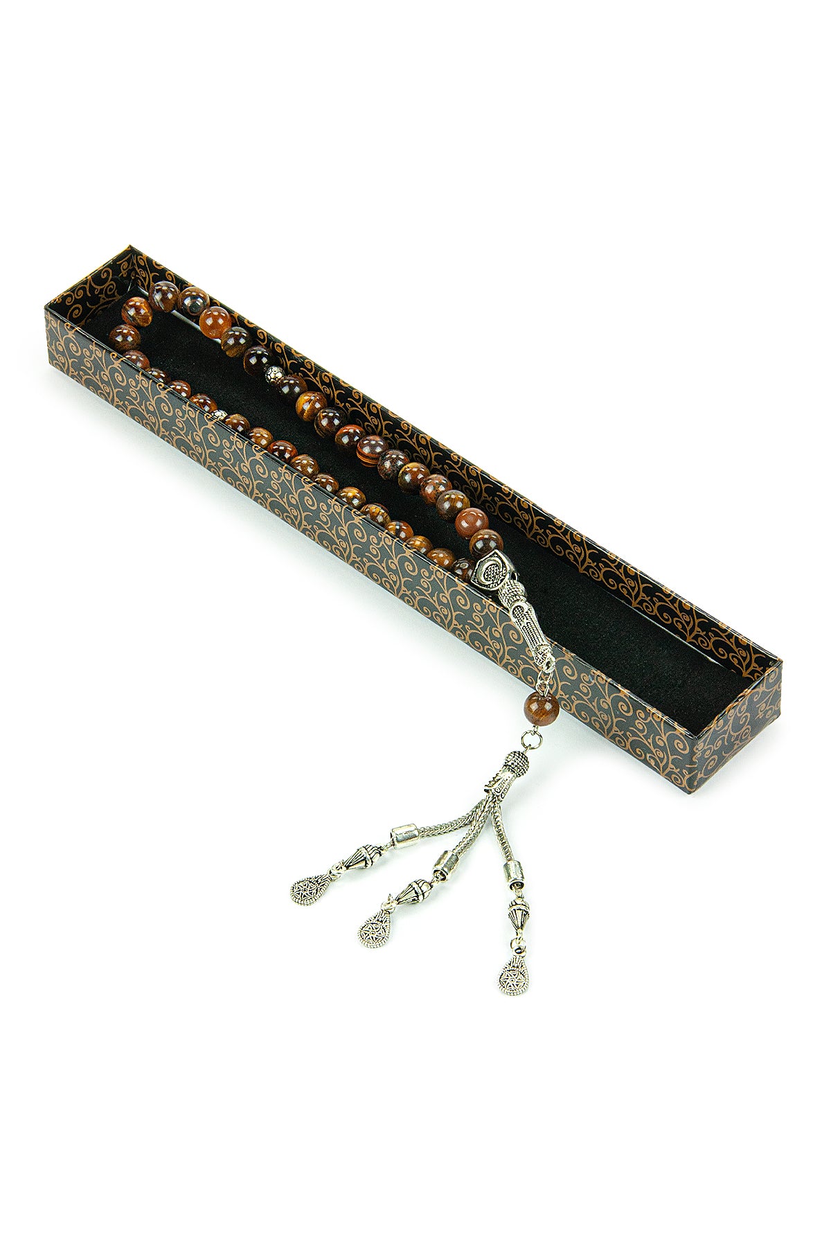 33-Bead Brown Tasbih (Tasbeeh) Rosary | Islamic Prayer Beads with Gift Box | Misbaha for Muslim Men - Ihvan