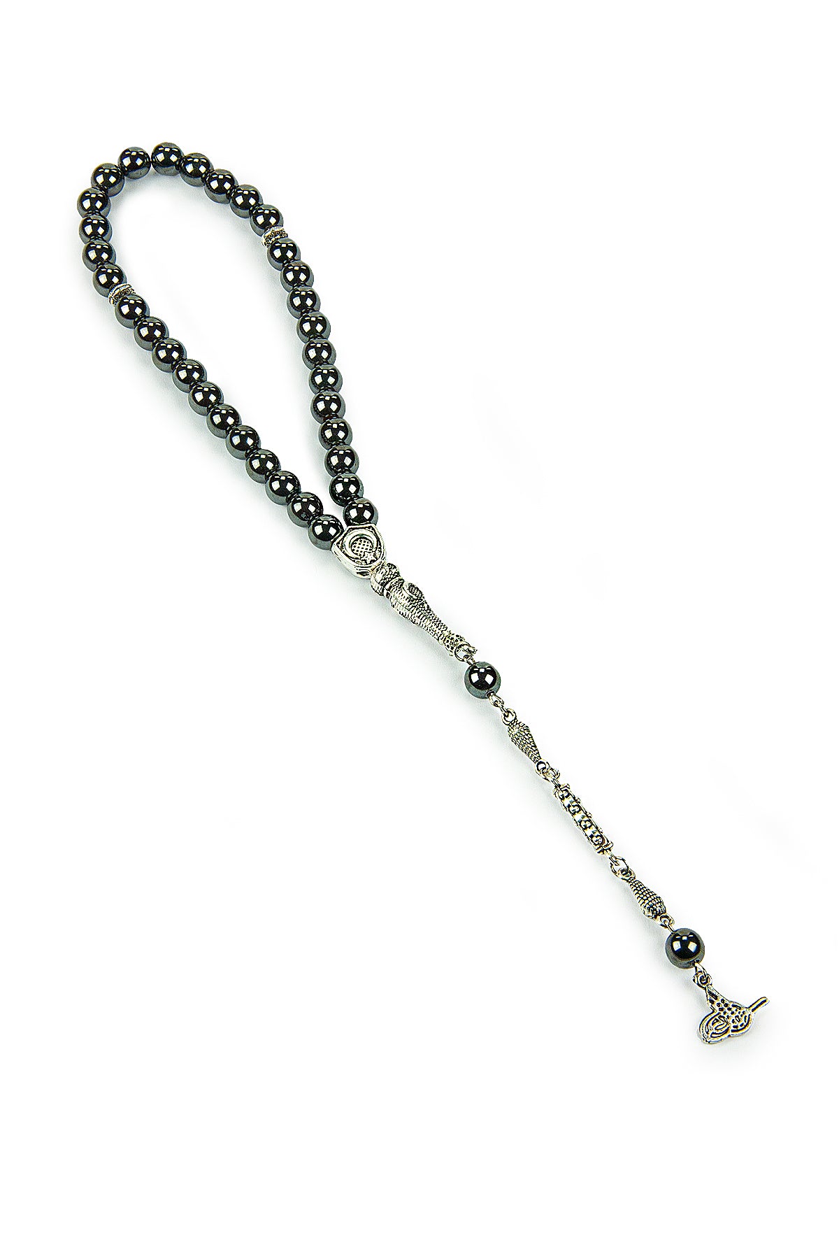33-Bead Gray Tasbih (Tasbeeh) Rosary | Islamic Prayer Beads with Gift Box | Misbaha for Muslim Men - Ihvan