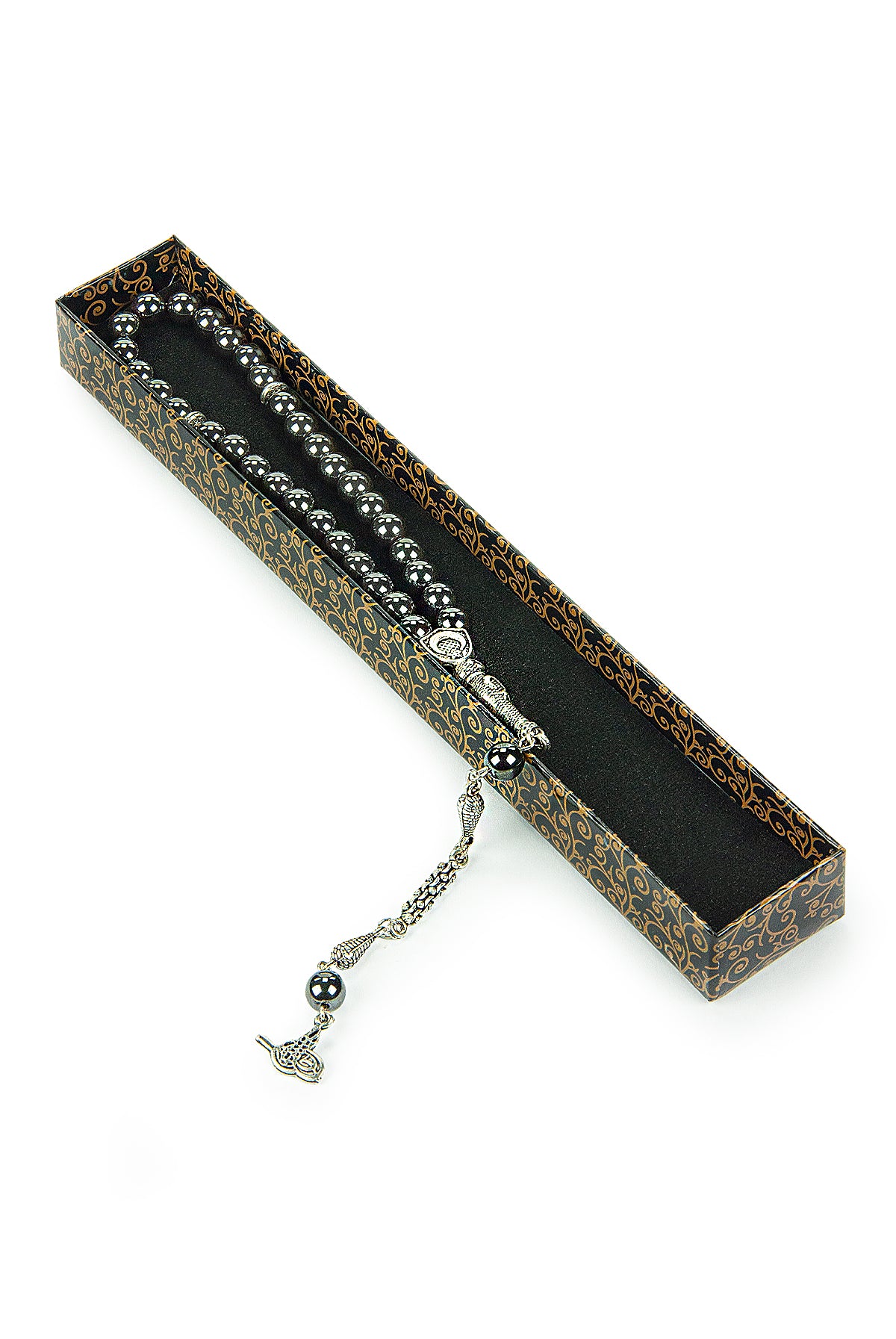 33-Bead Gray Tasbih (Tasbeeh) Rosary | Islamic Prayer Beads with Gift Box | Misbaha for Muslim Men - Ihvan