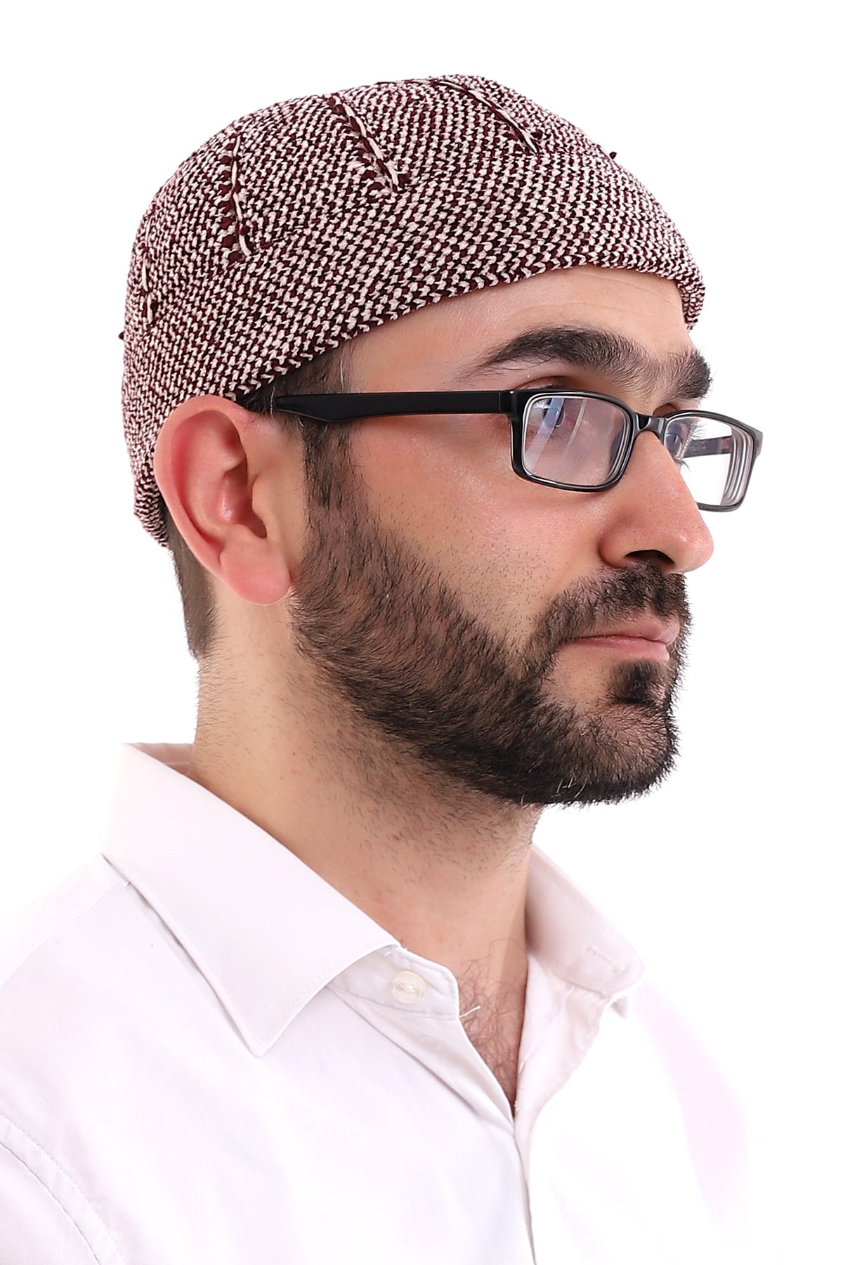 Muslim Winter Velvet Roll - up Edge Skullcap for Men, Islamic Gifts, Standart Size - ihvan