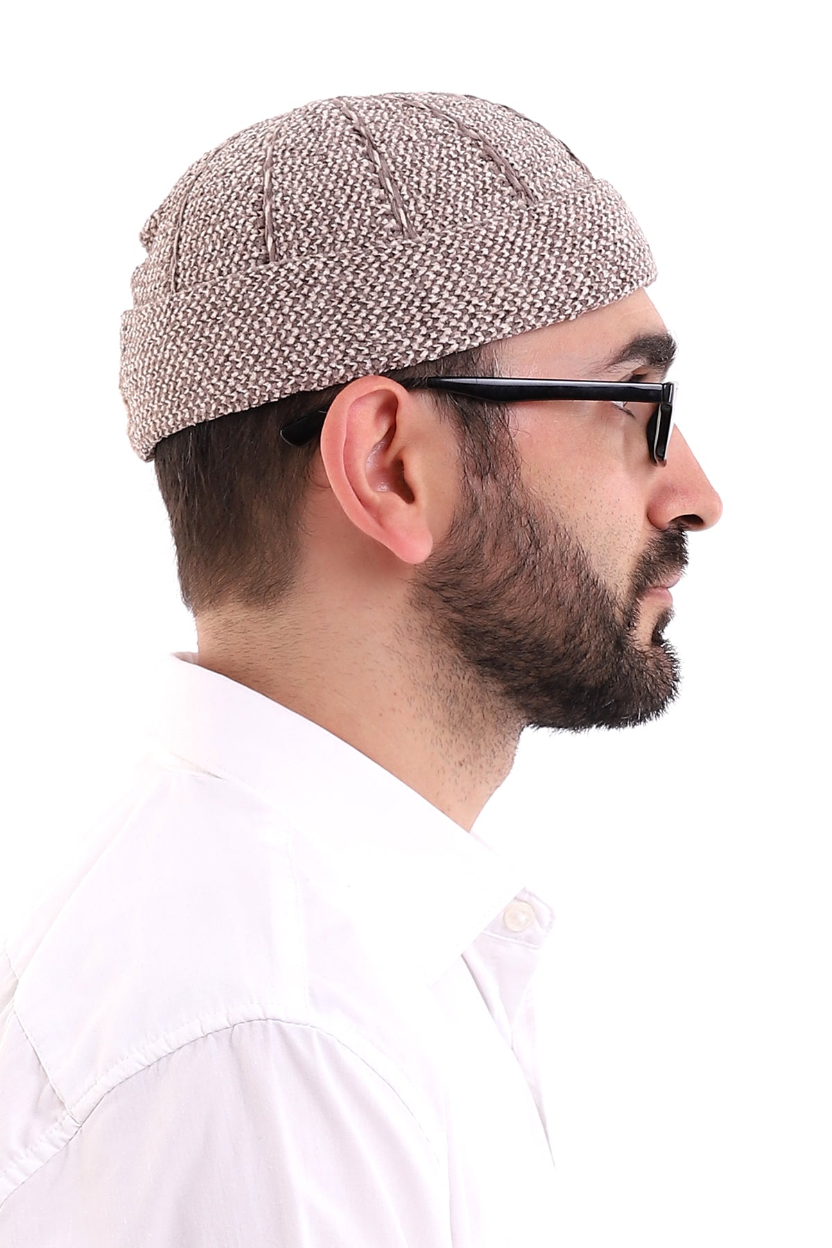 Muslim Winter Velvet Roll - up Edge Skullcap for Men, Islamic Gifts, Standart Size - ihvan
