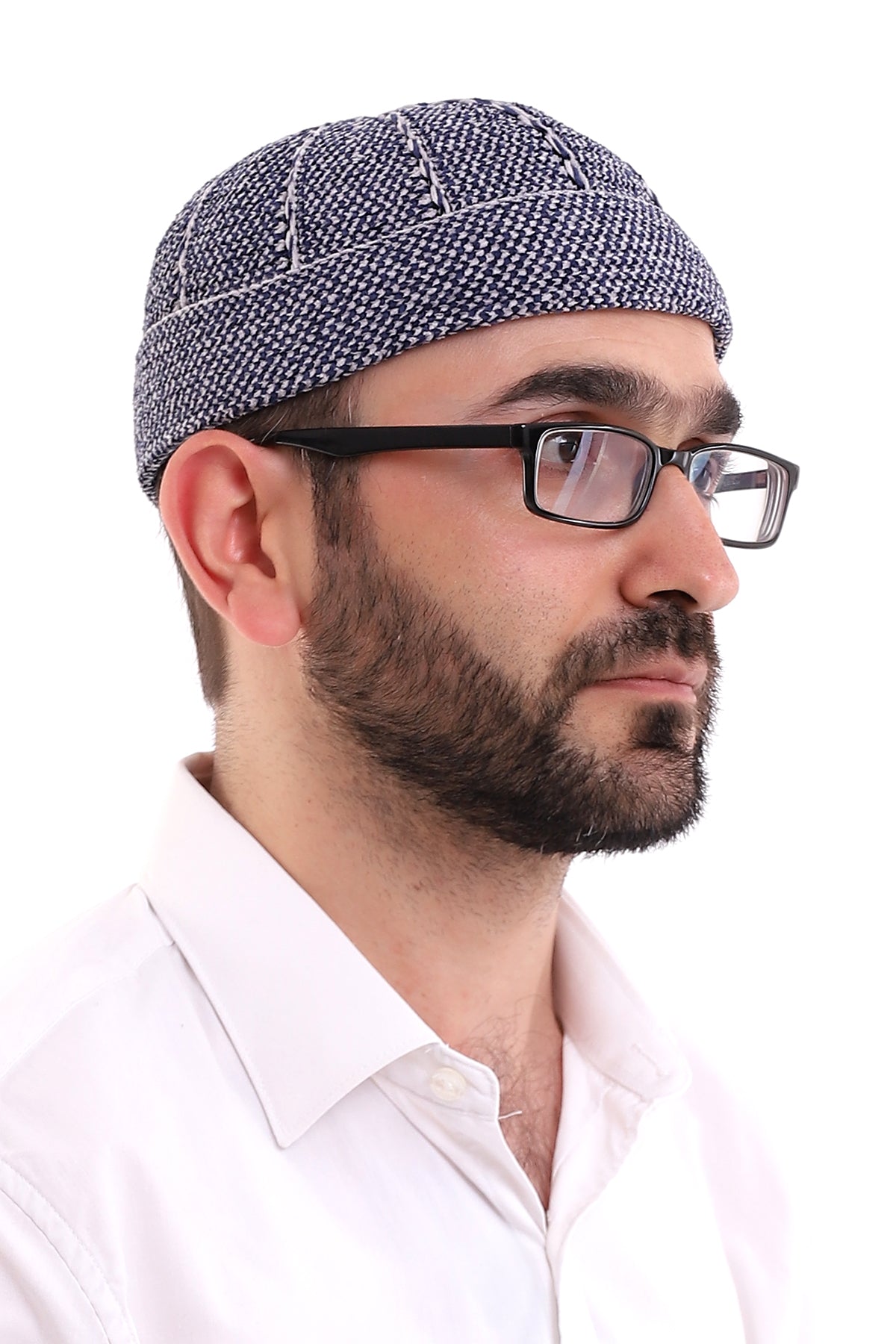 Muslim Winter Velvet Roll - up Edge Skullcap for Men, Islamic Gifts, Standart Size - ihvan