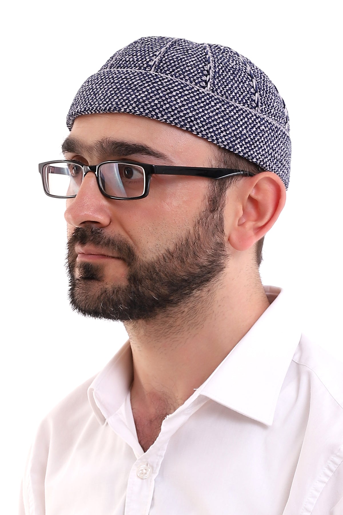 Muslim Winter Velvet Roll - up Edge Skullcap for Men, Islamic Gifts, Standart Size - ihvan