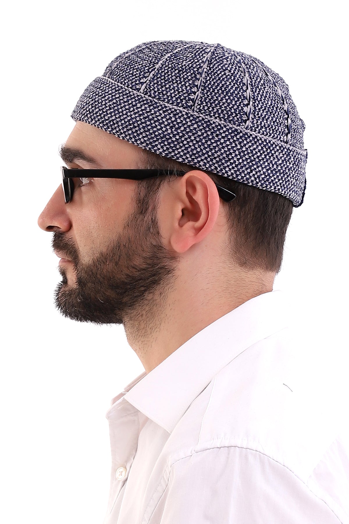 Muslim Winter Velvet Roll - up Edge Skullcap for Men, Islamic Gifts, Standart Size - ihvan