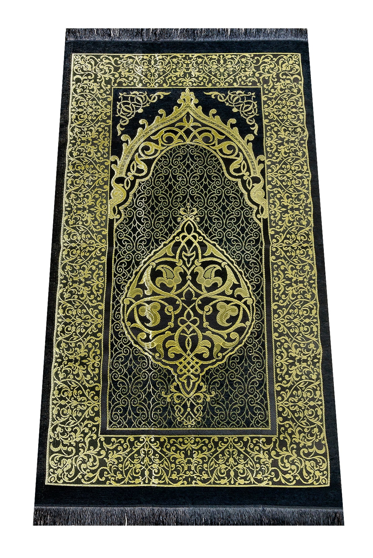 Black Islamic Prayer Gift Set | Velvet Yaseen Book, Prayer Rug, Meswak, Tasbih - Ihvan