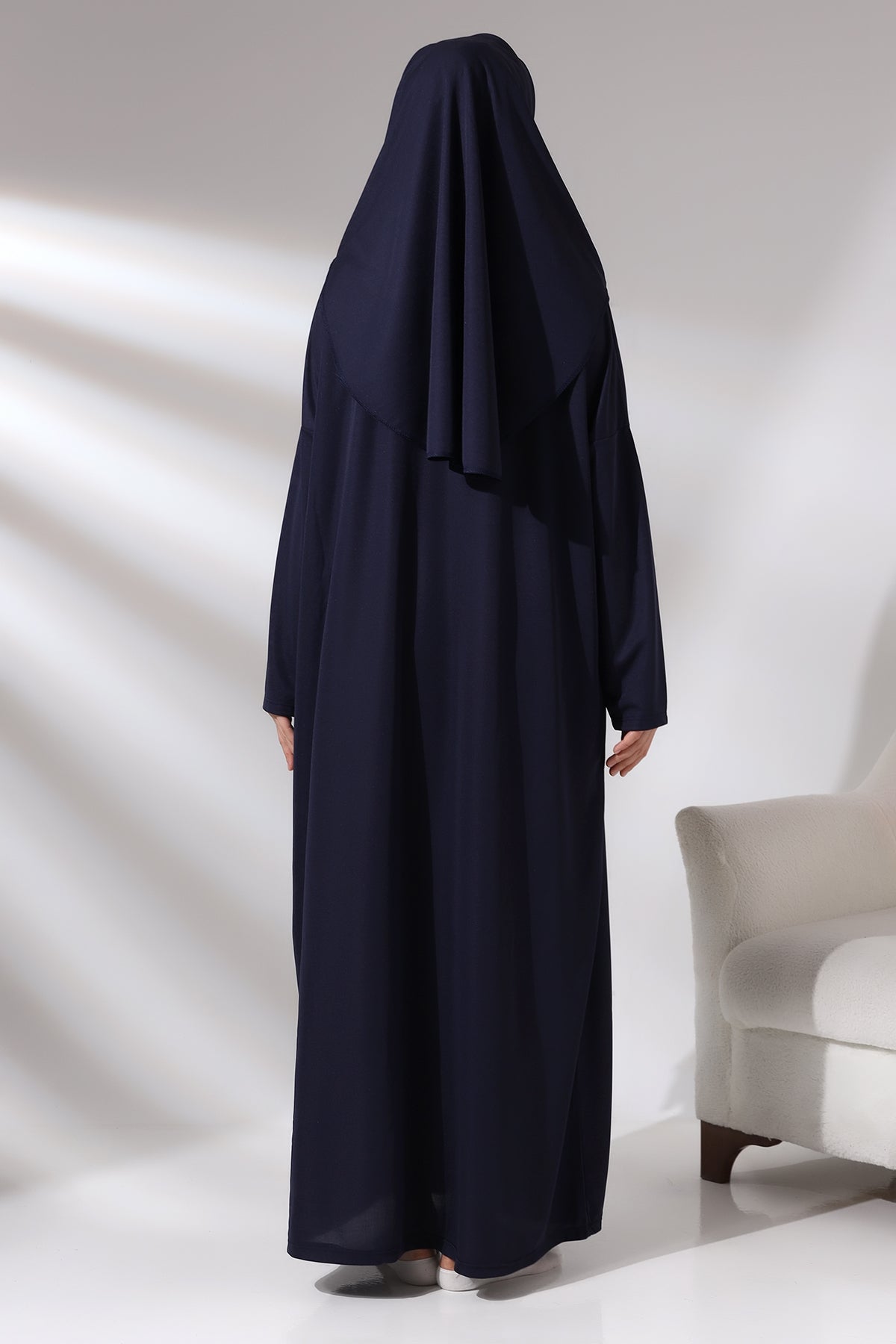One - Piece Full - Length Long Sleeve Hijab Abaya Dresses for Women with Prayer Rug & Rosary - ihvan
