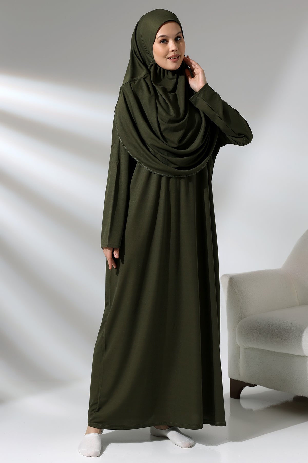 One - Piece Full - Length Long Sleeve Hijab Abaya Dresses for Women - ihvan