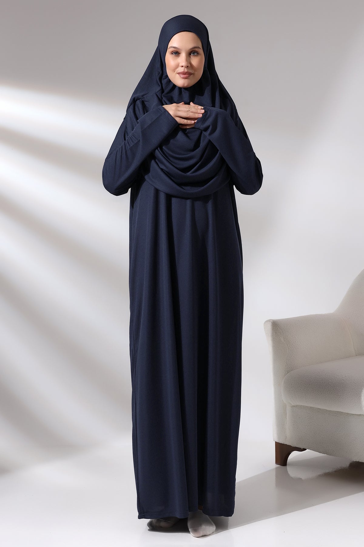 One - Piece Full - Length Long Sleeve Hijab Abaya Dresses for Women - ihvan