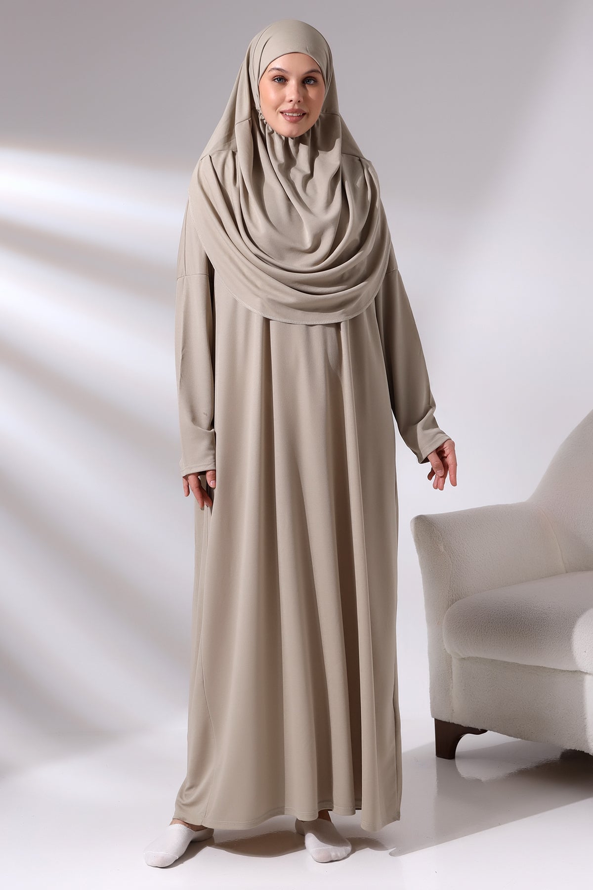 One - Piece Full - Length Long Sleeve Hijab Abaya Dresses for Women - ihvan