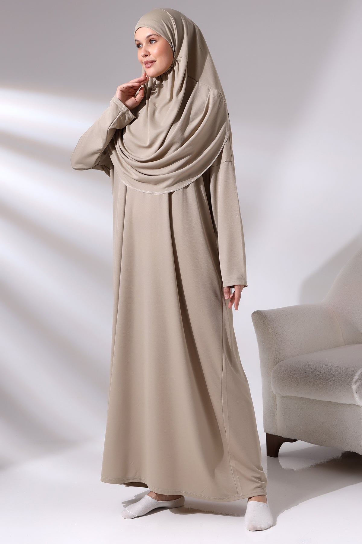 One - Piece Full - Length Long Sleeve Hijab Abaya Dresses for Women - ihvan
