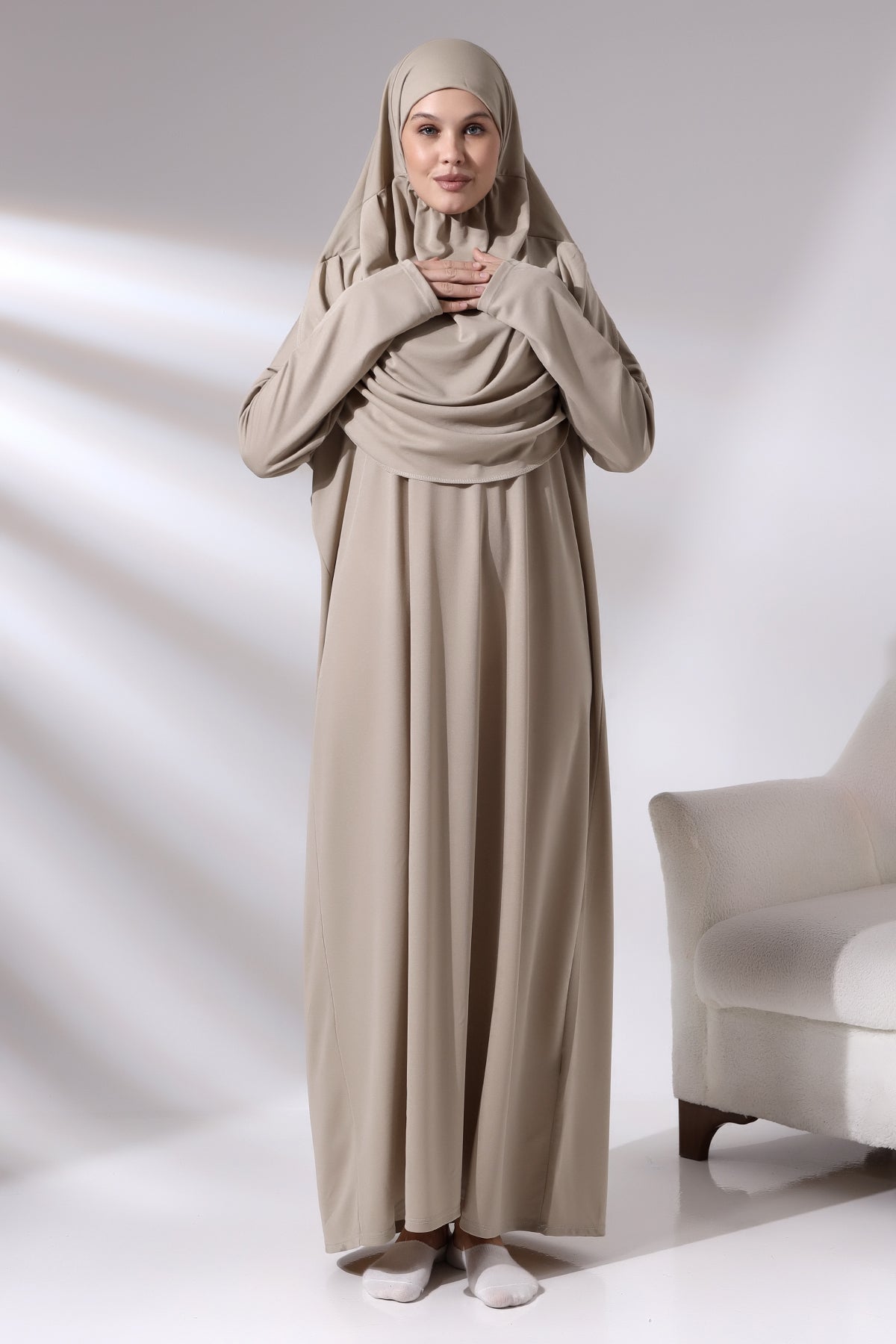 One - Piece Full - Length Long Sleeve Hijab Abaya Dresses for Women - ihvan