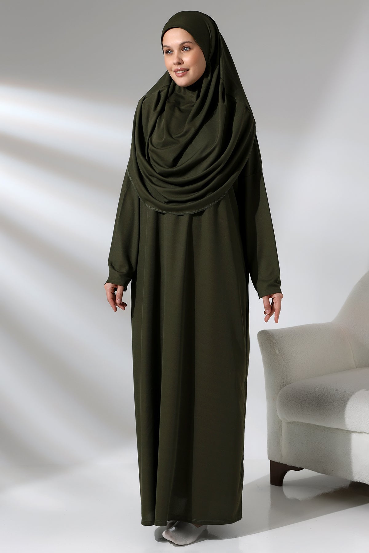 One - Piece Full - Length Long Sleeve Hijab Abaya Dresses for Women - ihvan