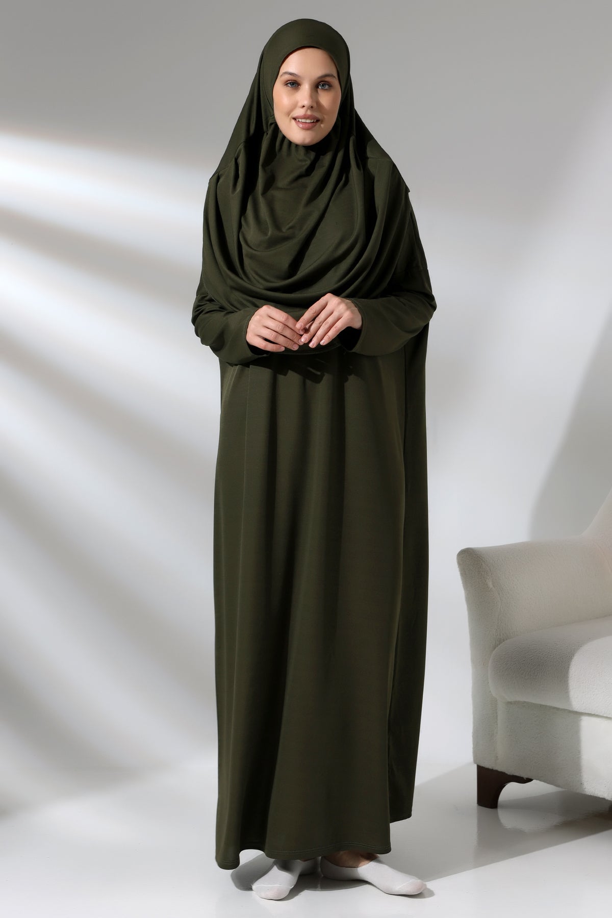 One - Piece Full - Length Long Sleeve Hijab Abaya Dresses for Women - ihvan