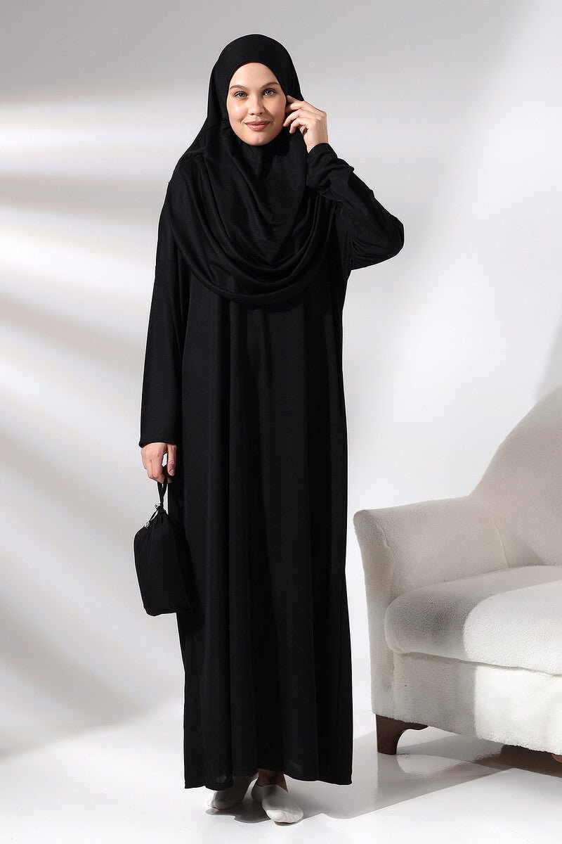 One-Piece Full-Length Muslim Prayer Dress with Attached Hijab | Modest Islamic Abaya - Ihvan