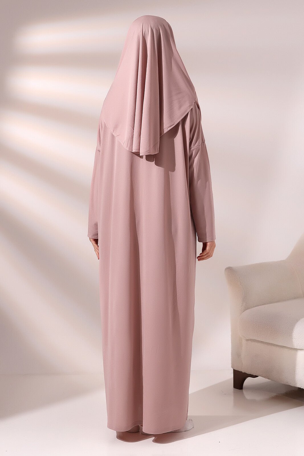 One-Piece Full-Length Muslim Prayer Dress with Attached Hijab | Modest Islamic Abaya - Ihvan